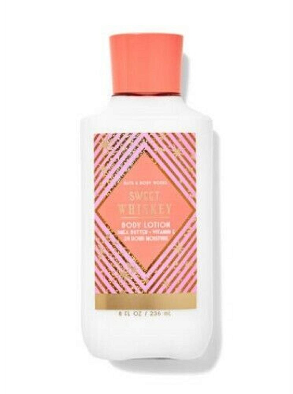 Bath & Body Works Sweet Whiskey Scented Body Lotion - 8 oz Moisturizing Lotion with Pink & Gold Starburst Label - Perfect for Daily Hydration & Gift Giving