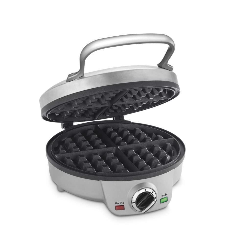 Cuisinart Round Waffle Maker - Silver Classic Belgian Waffle Iron for Breakfast, Brunch & Family Gatherings