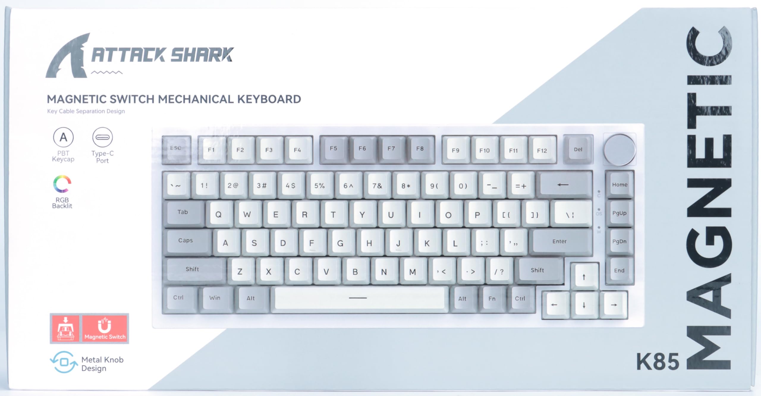 LexonElec K85 Magnetic Switch Mechanical Keyboard with Coiled Cable - RGB Backlit, Hot-Swappable for Windows & Mac (Pro Black) - Perfect for Gaming, Typing & Office Work