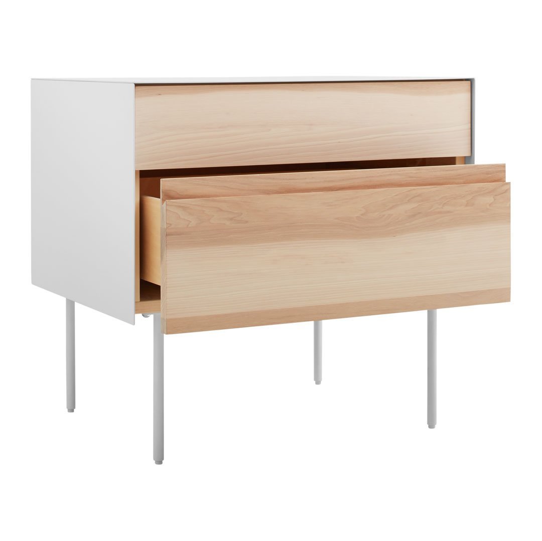 Modern Blu Dot Clad Nightstand - Stylish Bedside Table with Storage for Bedroom, Living Room & Guest Room - Perfect for Small Spaces & Apartment Decor
