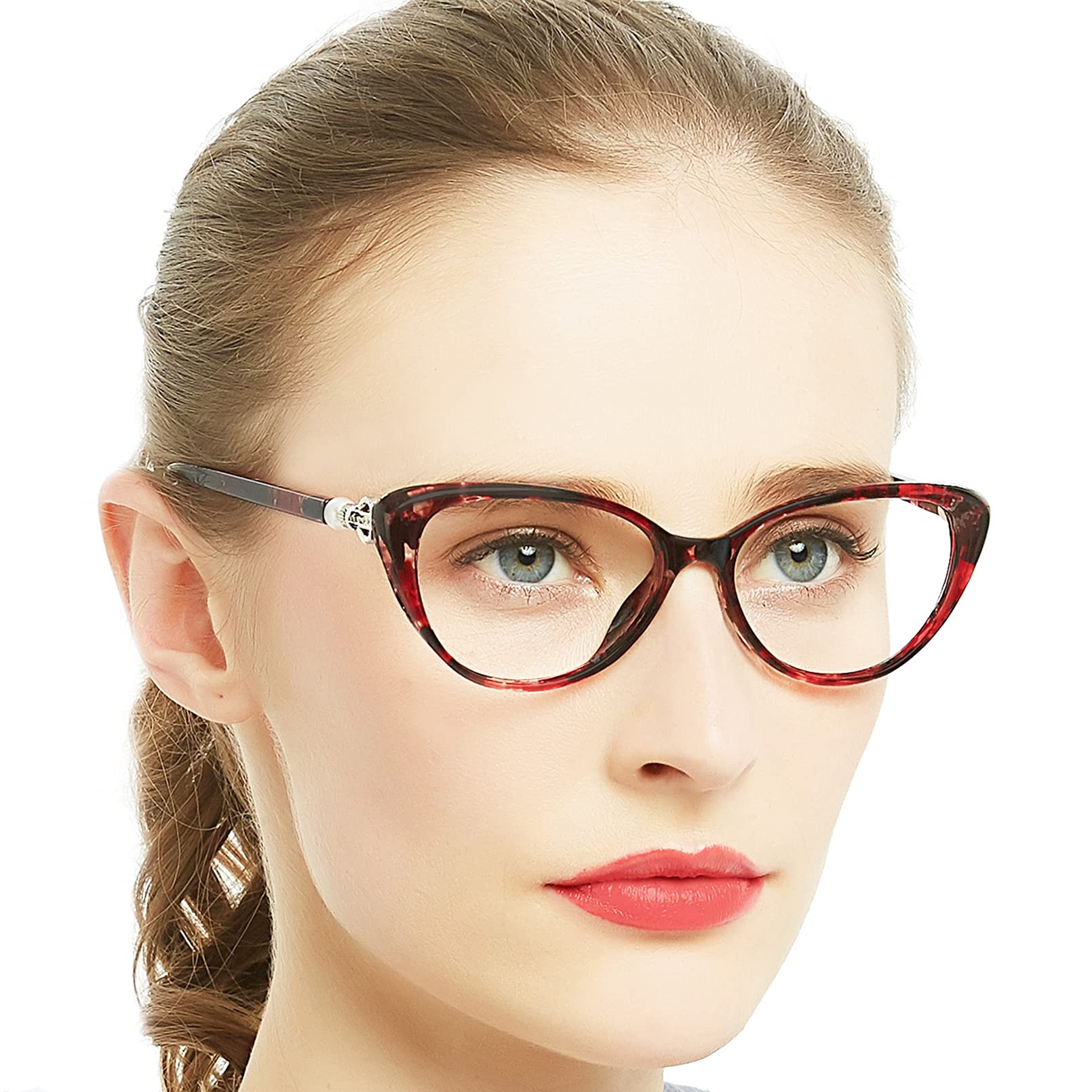 OCCI CHIARI Blue Light Blocking Reading Glasses for Women - Large Frame with UV400 Protection (1.0 to 4.0 Magnification) - Perfect for Computer Work, Reading & Screen Time
