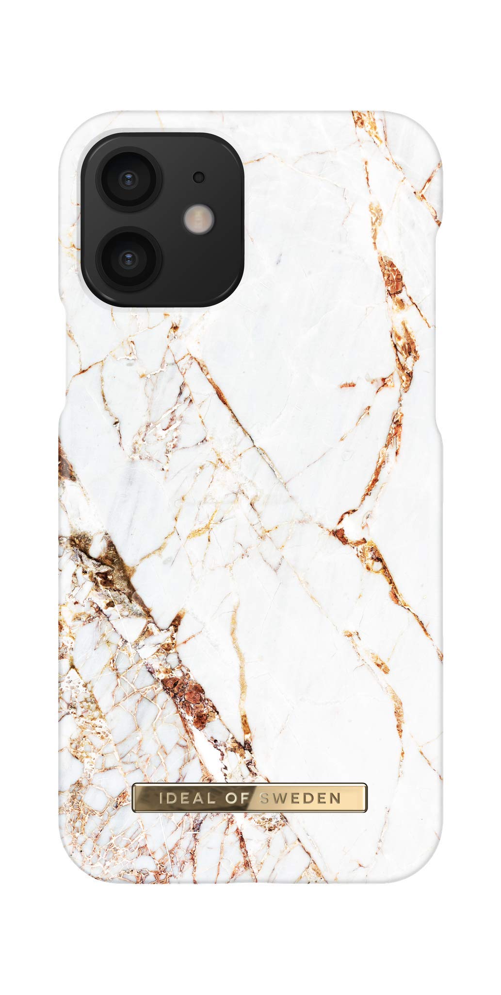 Premium iPhone 12/12 Pro Case with Microfiber Lining - Qi Wireless Charging Compatible | Slim Protective Phone Cover in Carrara Gold | Perfect for Work, Travel & Everyday Use