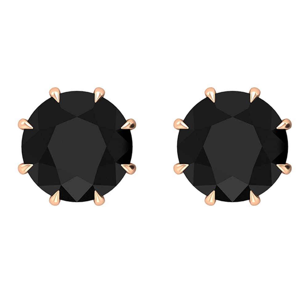 14K Solid Gold Black Onyx Stud Earrings for Women | December Birthstone Jewelry | Hypoallergenic Solitaire Earrings for Everyday Wear & Special Occasions