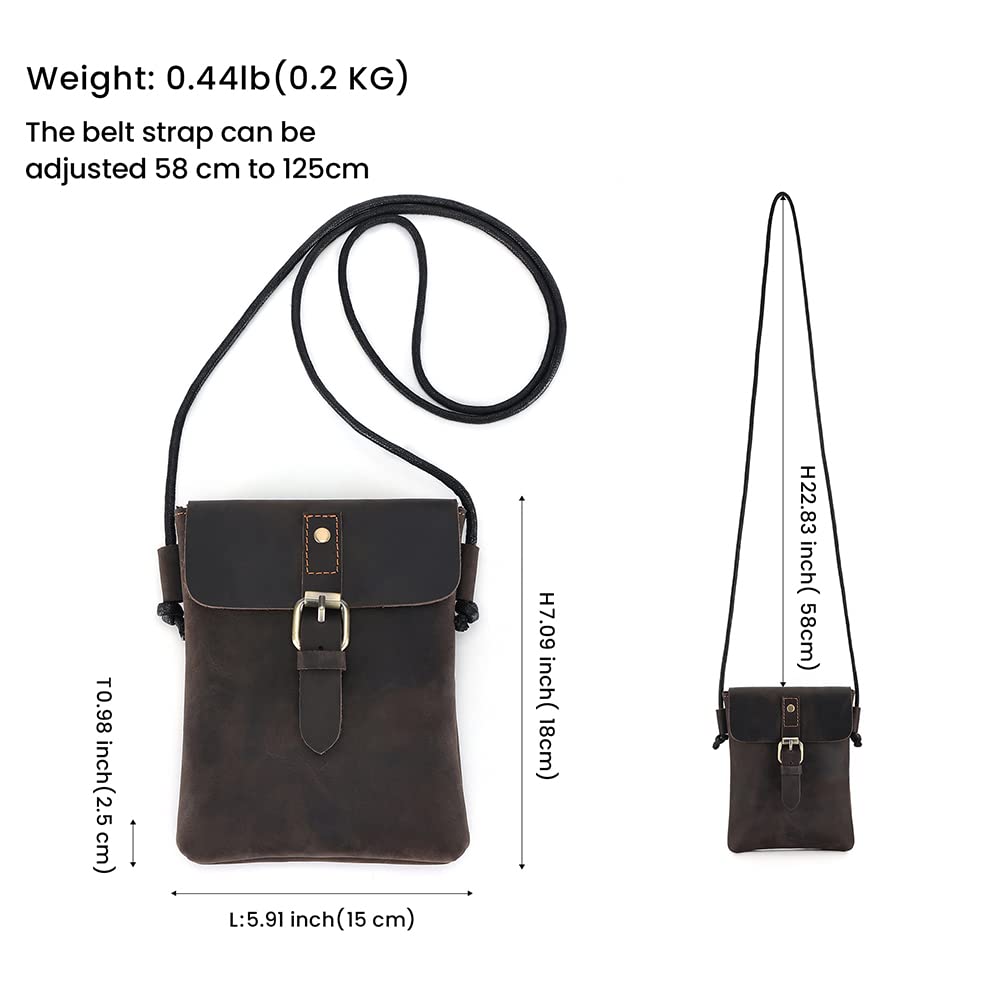 LWBTOSEE Mini Crossbody Shoulder Bag - Genuine Leather Small Messenger Bag for Men - Phone Pouch & Essentials Organizer - Perfect for Travel, Work & Daily Use