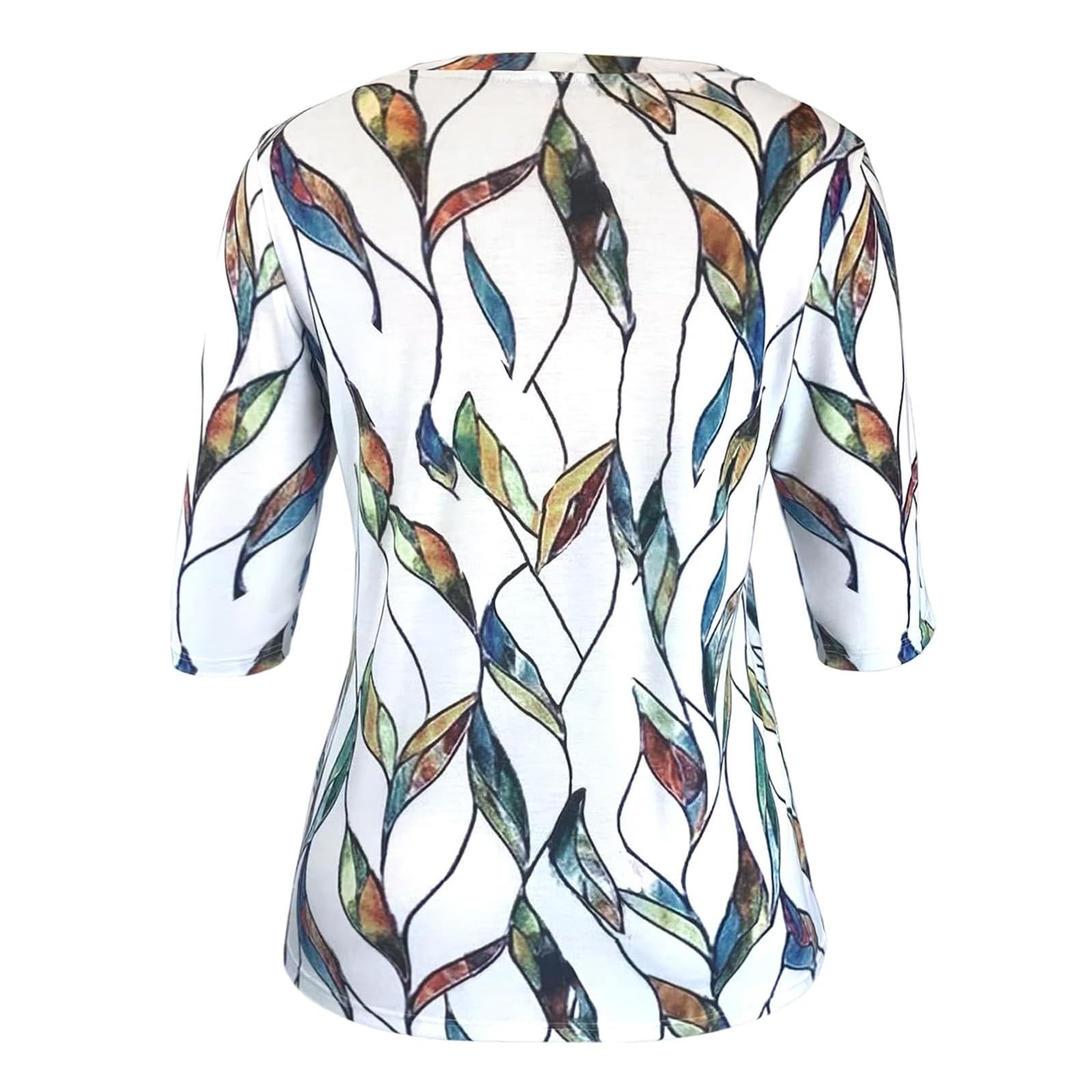 YUTANRAL Women's 3/4 Sleeve Casual Summer Tops - Trendy 2024 Vacation T-Shirts & Cruise Outfits for Beach, Travel & Everyday Wear