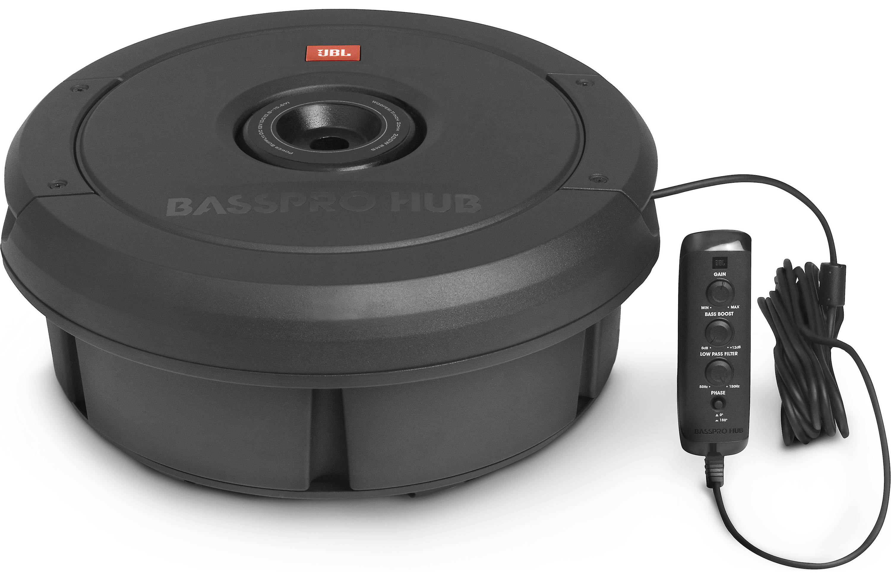 JBL BassPro Hub Powered 11-Inch Car Subwoofer Enclosure with 200W Amplifier - Premium Bass for Trucks & SUVs
