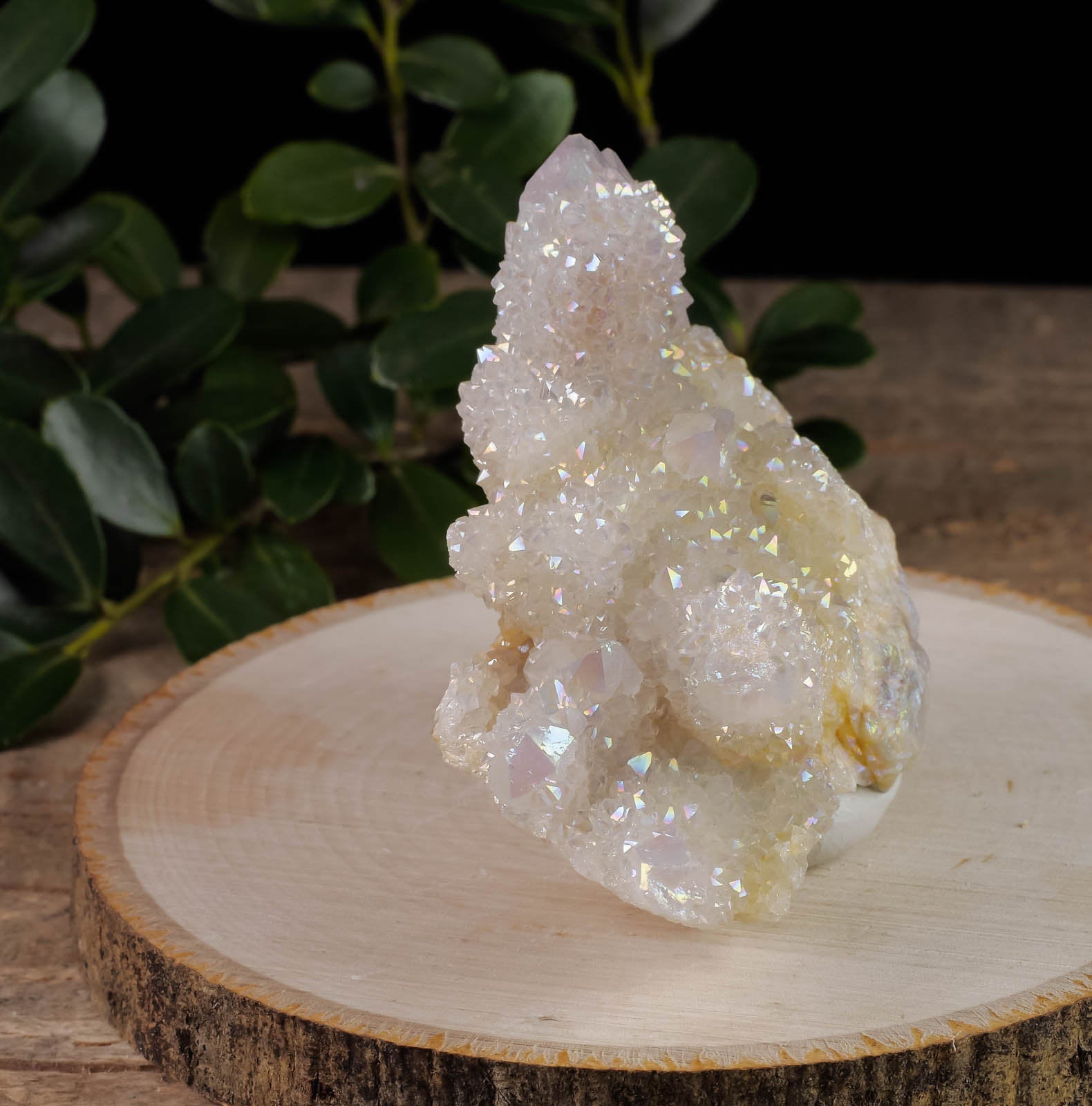 Rainbow Aura Quartz Crystal Cluster - Angel Aura Quartz for Healing, Meditation & Spiritual Growth | Natural Spirit Quartz Decor for Home, Office & Sacred Space (R0420)