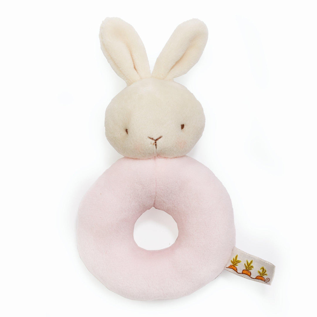 Pink Bunny Ring Rattle Toy for Babies - Soft Teething & Sensory Developmental Toy for Newborns & Infants - Perfect for Playtime, Nursery Decor & Baby Shower Gifts