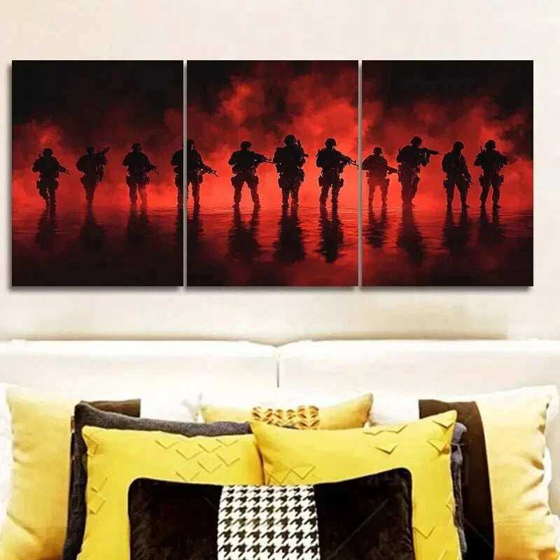3-Piece Soldier Wall Art Set - Framed Canvas Prints 50x70cm | High Quality Military Decor | 100% Australian Made | Ready to Hang | Perfect for Living Room, Bedroom or Office Decor