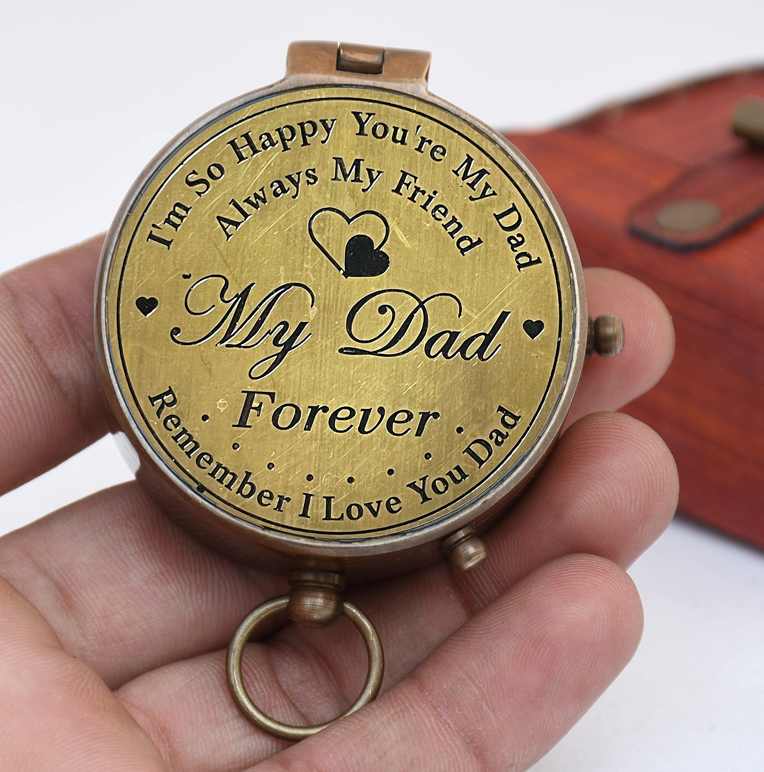 Best Dad Gifts for Father's Day, Birthday & Retirement - Engraved Compass Keepsake - Thoughtful Thanksgiving Present for Dad (Perfect for Outdoor Adventures & Special Occasions)