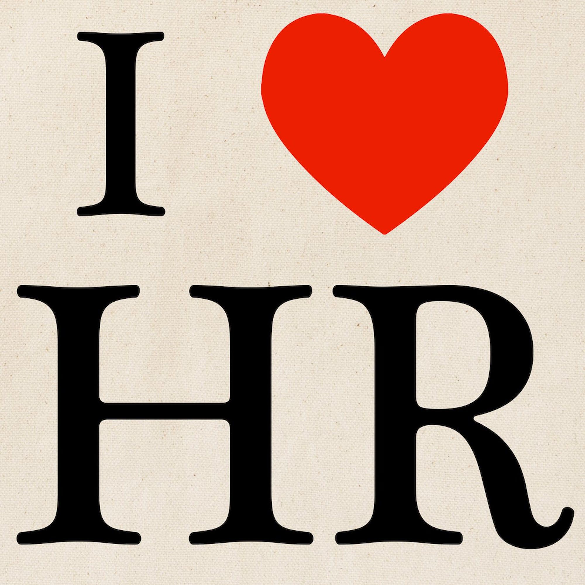 I Heart HR Tote Bag - Natural Canvas Reusable Shopping Bag for Work, Groceries & Everyday Use | Eco-Friendly & Durable