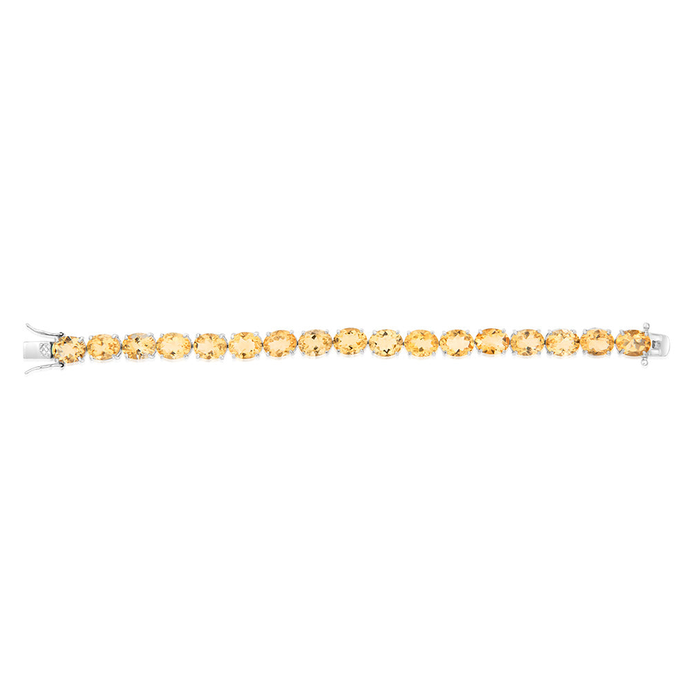 40 Carat Citrine Tennis Bracelet Sterling Silver - Elegant Jewelry for Women, Perfect for Weddings, Parties & Special Occasions