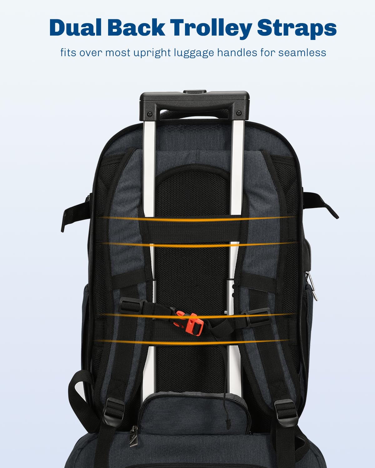 Hynes Eagle 22 Inch Rolling Backpack - 2 in 1 Wheeled Carry On Luggage for Air Travel, 63L Spacious Travel Backpack for Women & Men | Perfect for Business Trips, Weekend Getaways & International Vacations