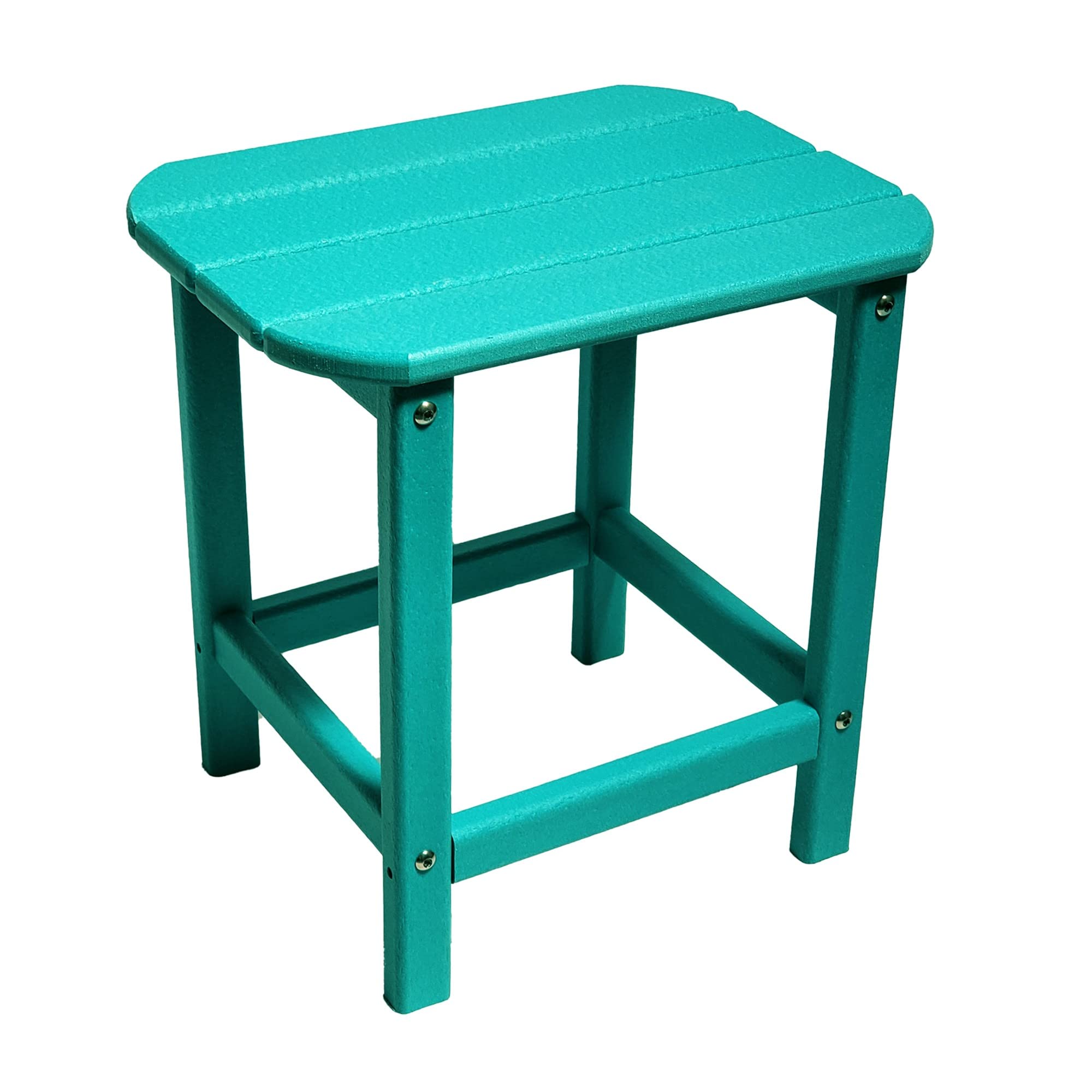 Premium RESINTEAK Outdoor Side Table - All Weather Resistant HDPE Recyclable Plastic Patio End Table for Garden, Poolside & Deck (Aqua, Non-Folding) - Perfect for Outdoor Lounging & Entertaining