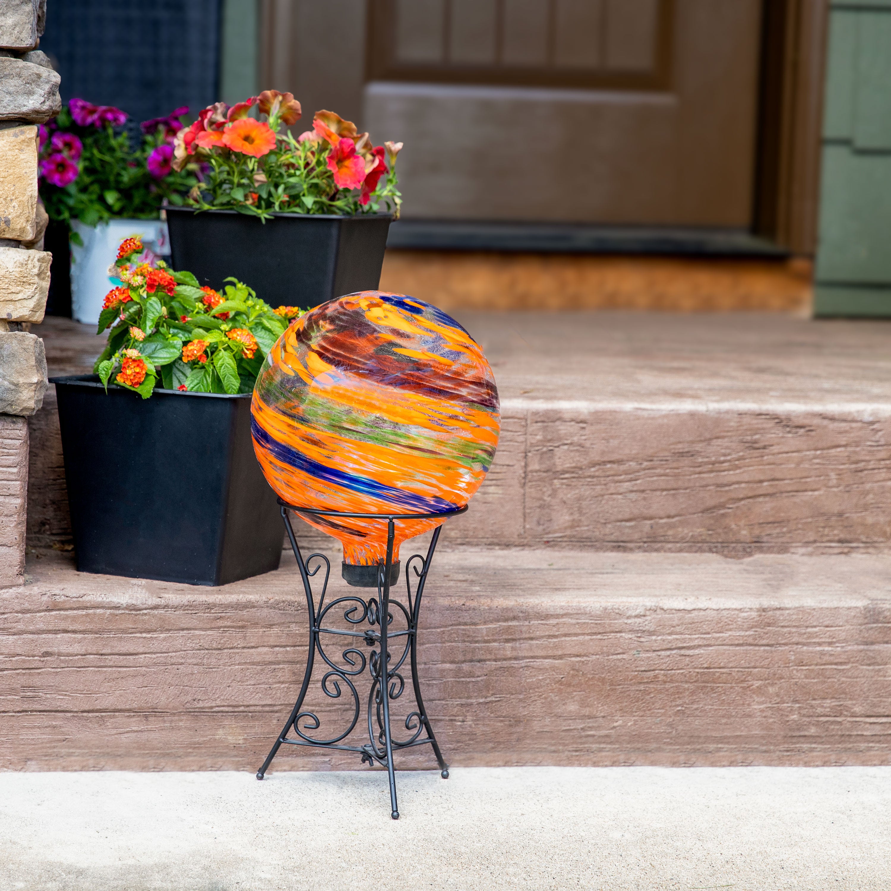 Sunnydaze 10-Inch Outdoor Glass Gazing Globe - Reflective Garden Decor for Patio, Yard & Landscaping - Perfect for Meditation Spaces & Zen Gardens