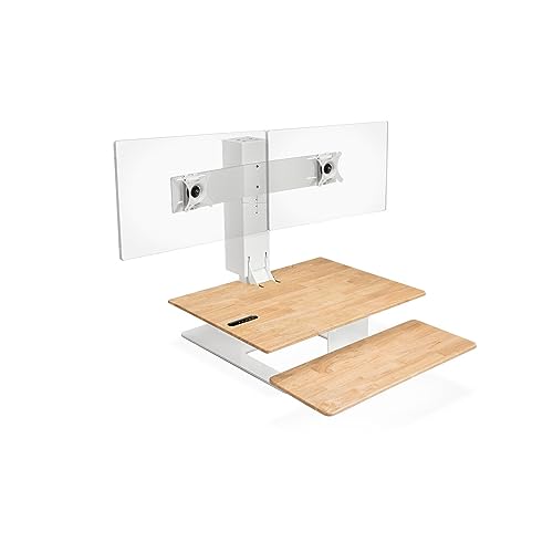 Natural Rubberwood Worksurface / White Base