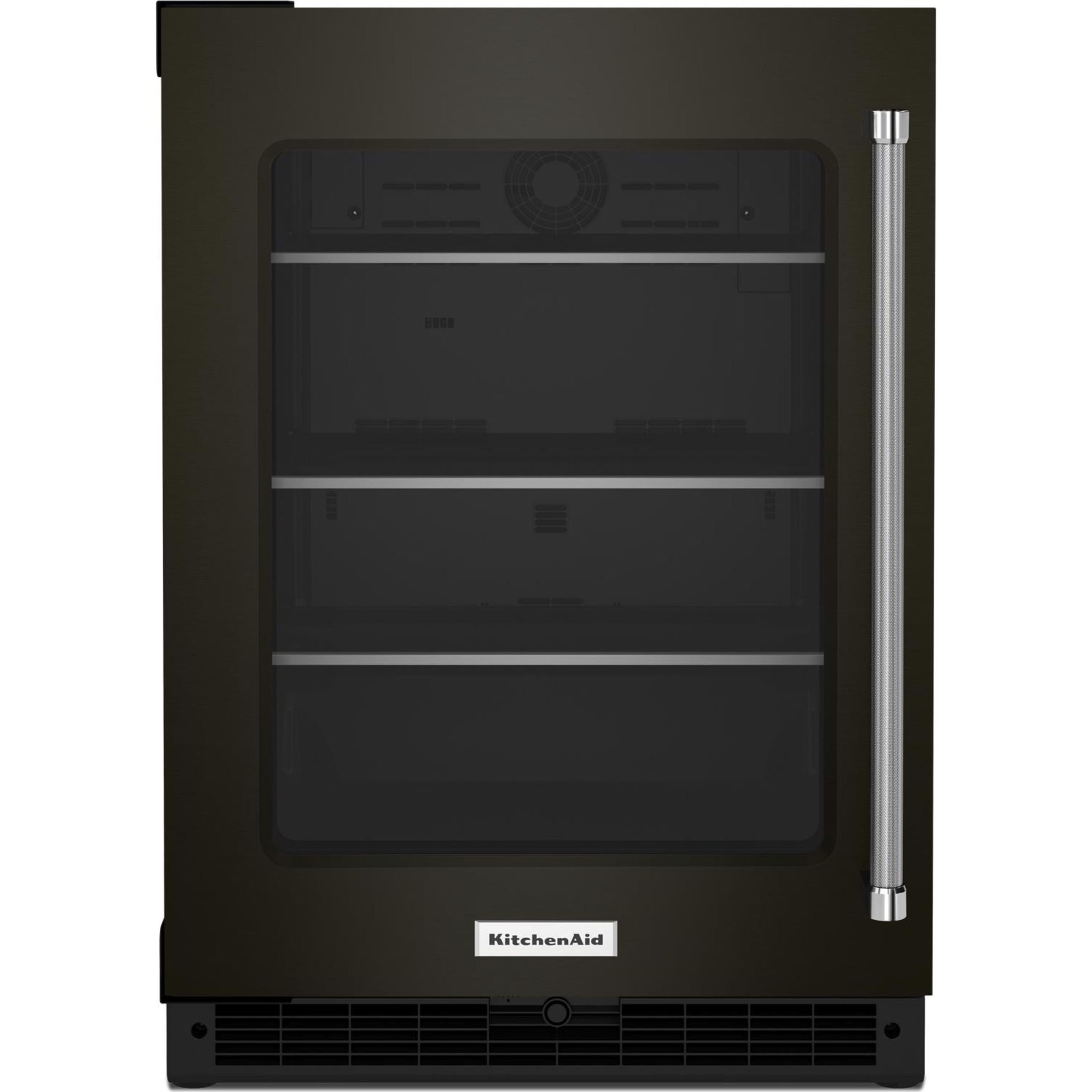 KitchenAid 14.8 Cu.Ft Undercounter Refrigerator with Adjustable Shelves - Black Stainless Steel (KURL314KBS) | Perfect for Home Bars, Basements & Small Kitchens