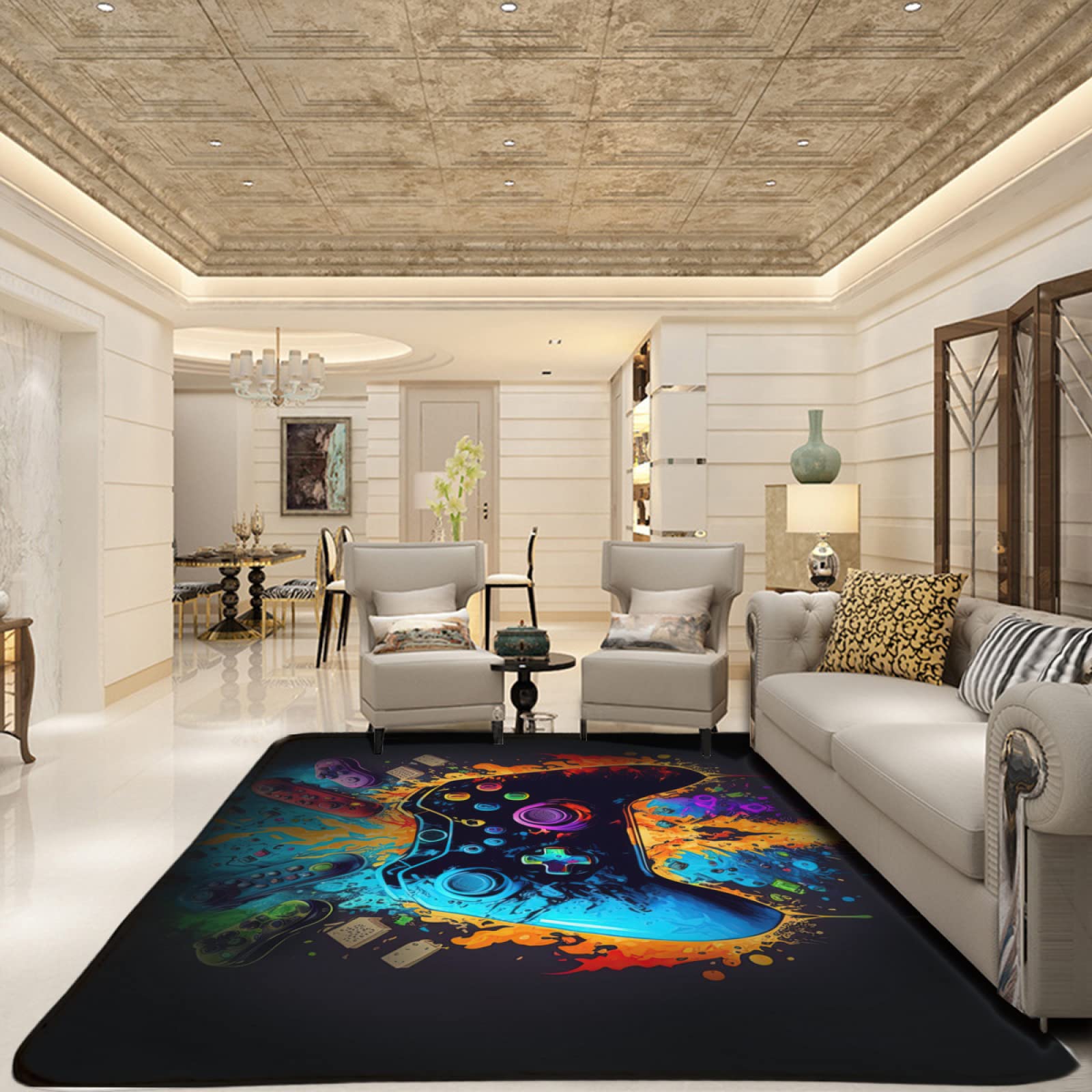 Premium Gaming Rug for Boys Bedroom & Game Room - 36x24 Inch E-Sports Carpet for PC, Console Gaming & Living Room Decor - Soft & Durable Floor Mat for Gamers