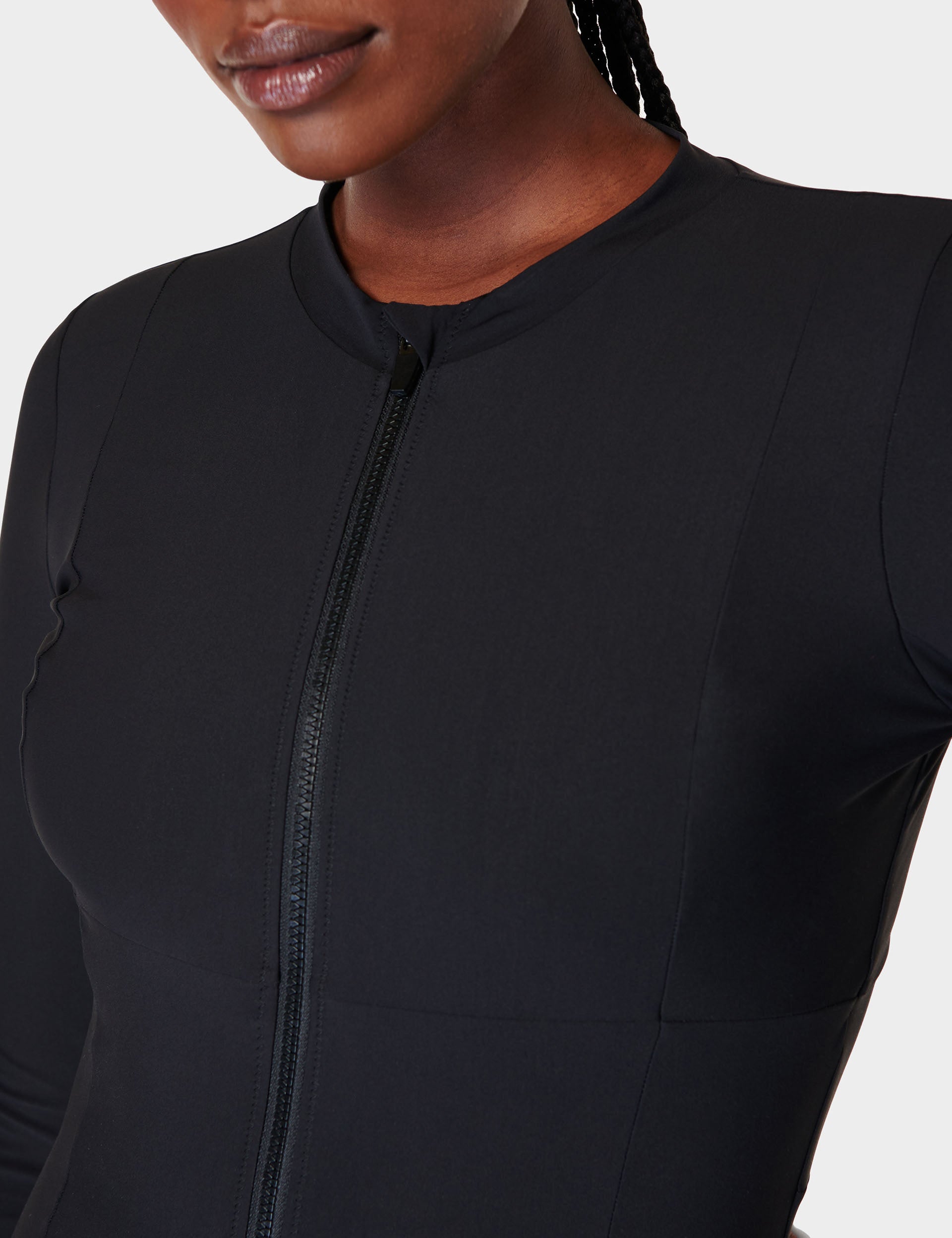 Tidal Xtra Life Long Sleeve Swimsuit for Women - UPF 50+ Sun Protection, Chlorine Resistant Black One Piece Bathing Suit - Perfect for Swimming, Surfing & Beach Activities