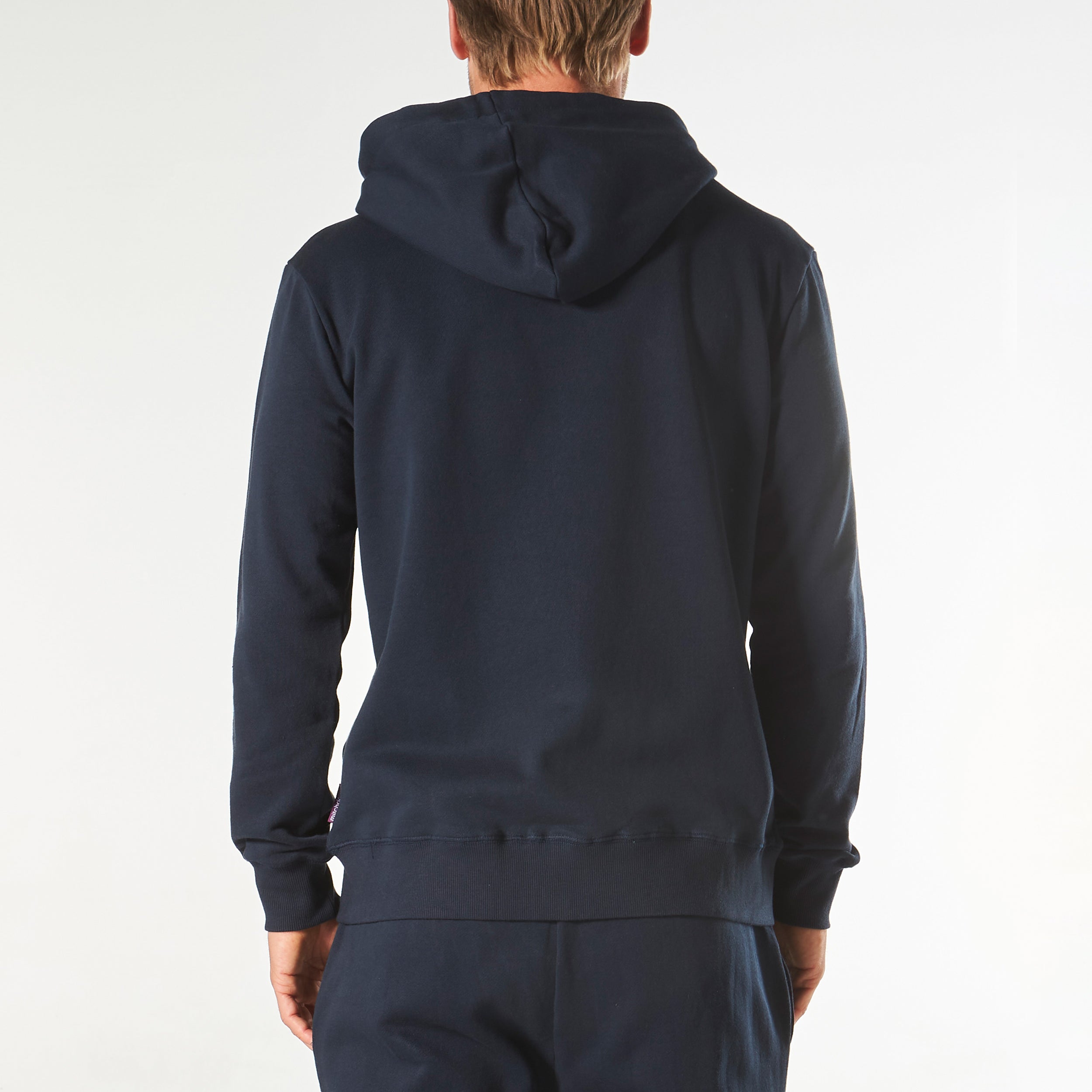 Men's Soft Long Sleeve Lounge Hoodie - Navy Blue Comfortable Pullover for Relaxing at Home, Casual Wear & Outdoor Activities