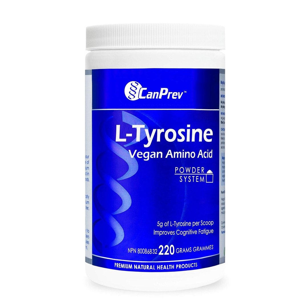 Canprev L-Tyrosine 220g - Premium Amino Acid Supplement for Focus, Energy & Mood Support - Ideal for Workouts, Stress Relief & Cognitive Enhancement