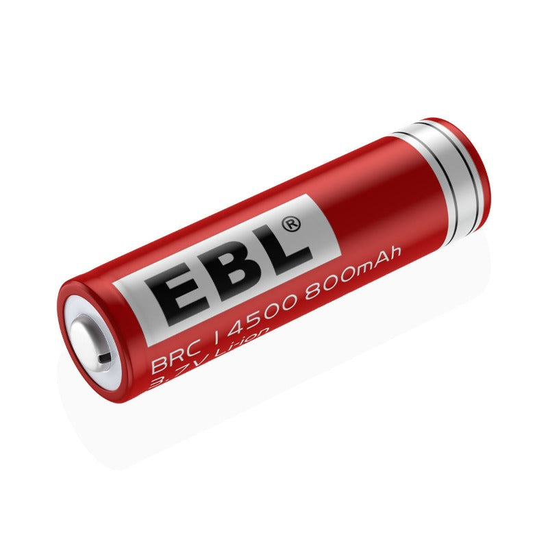 EBL 14500 3.7V 800mAh Lithium Ion Rechargeable Batteries - High Performance for Flashlights, LED Lights & Electronic Devices - 4 Pack
