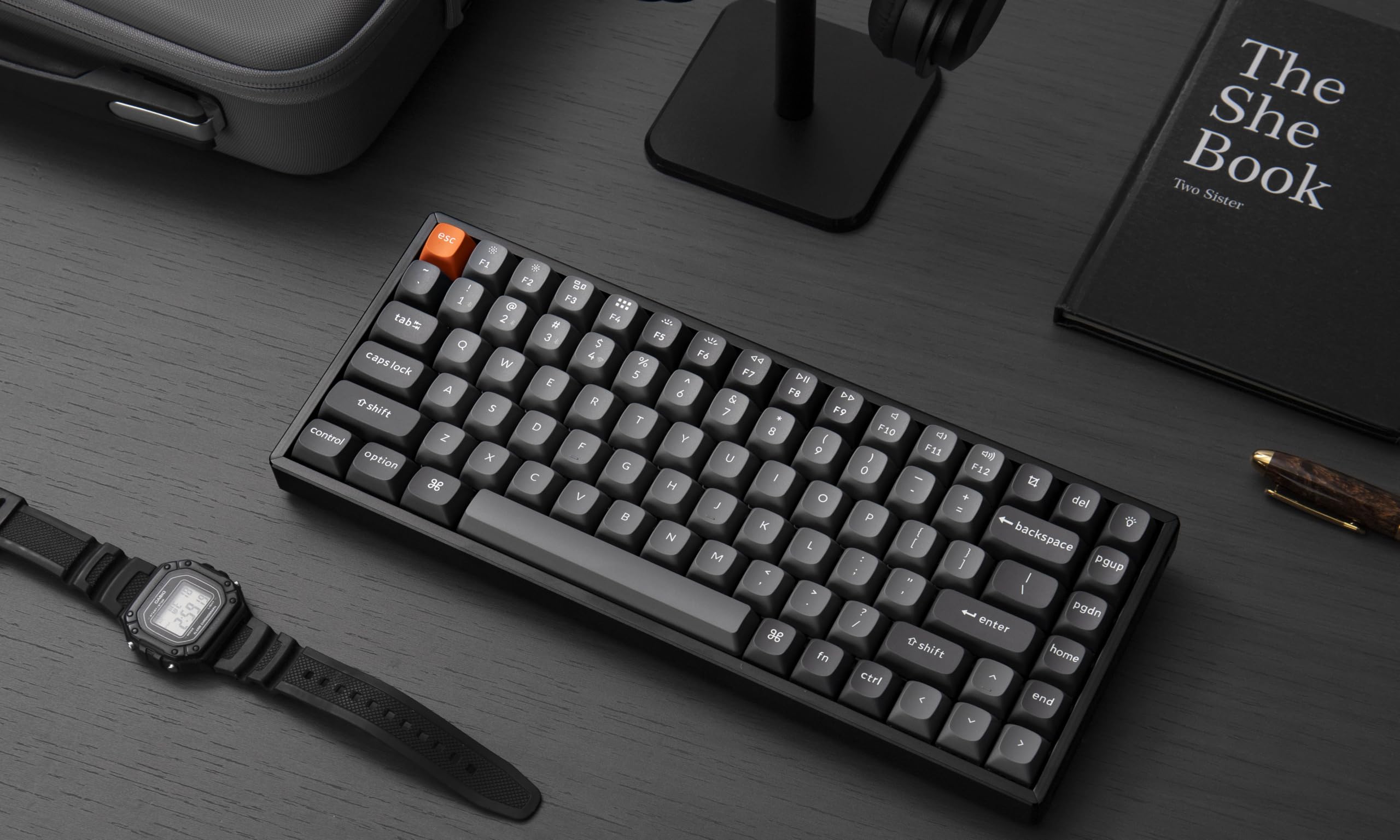Keychron K2 Max 75% Wireless Mechanical Keyboard - 84-Key Compact Layout, Hot-Swappable, Bluetooth/2.4GHz/Wired, RGB Backlit, Super Red Switches for Mac/Windows/Linux - Perfect for Gaming, Coding & Office Work