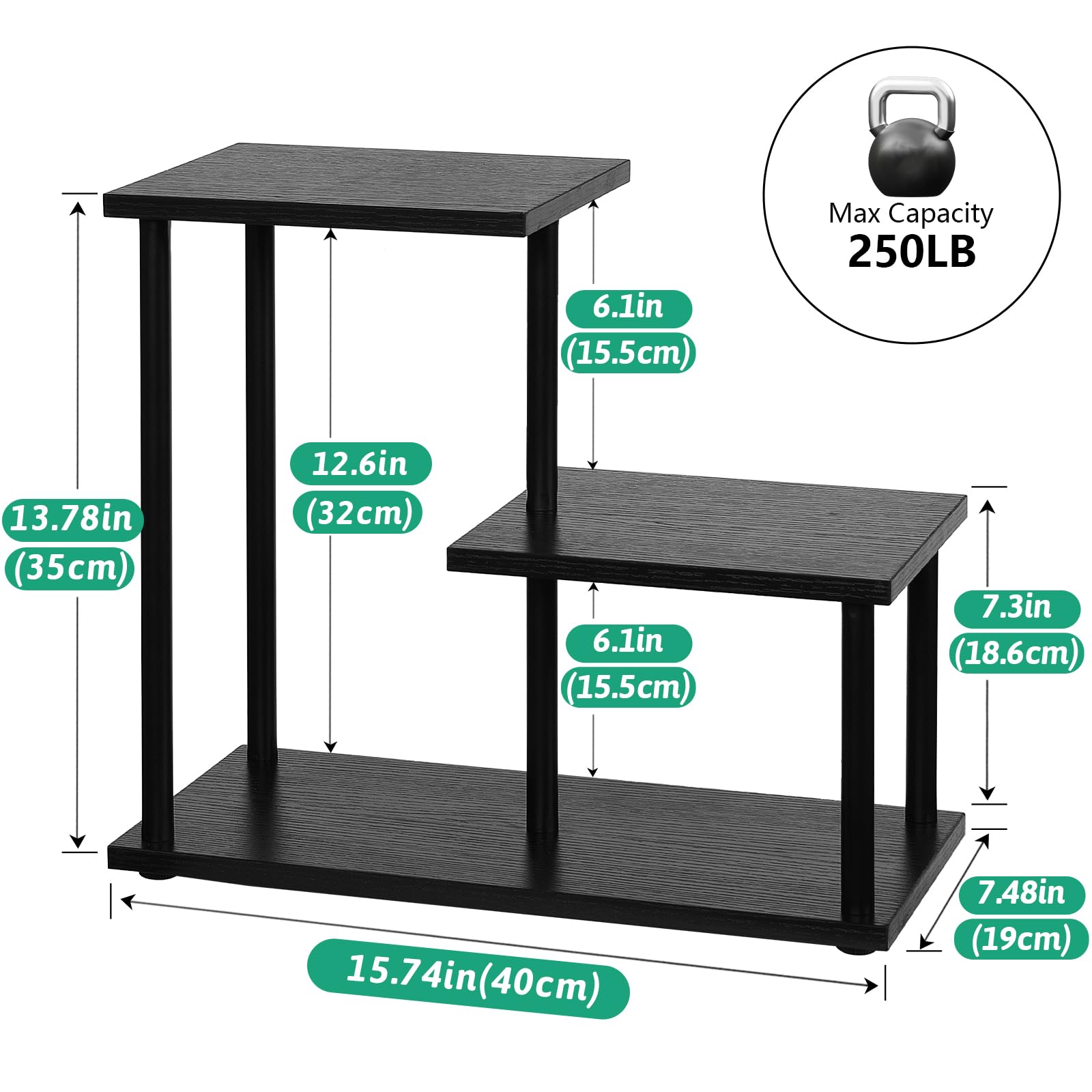 Wooden Desk Shelf Riser - Office & Kitchen Organizer with Display Stand for Books, Decor & Accessories | Perfect for Home Office, Study Desk & Countertop Organization