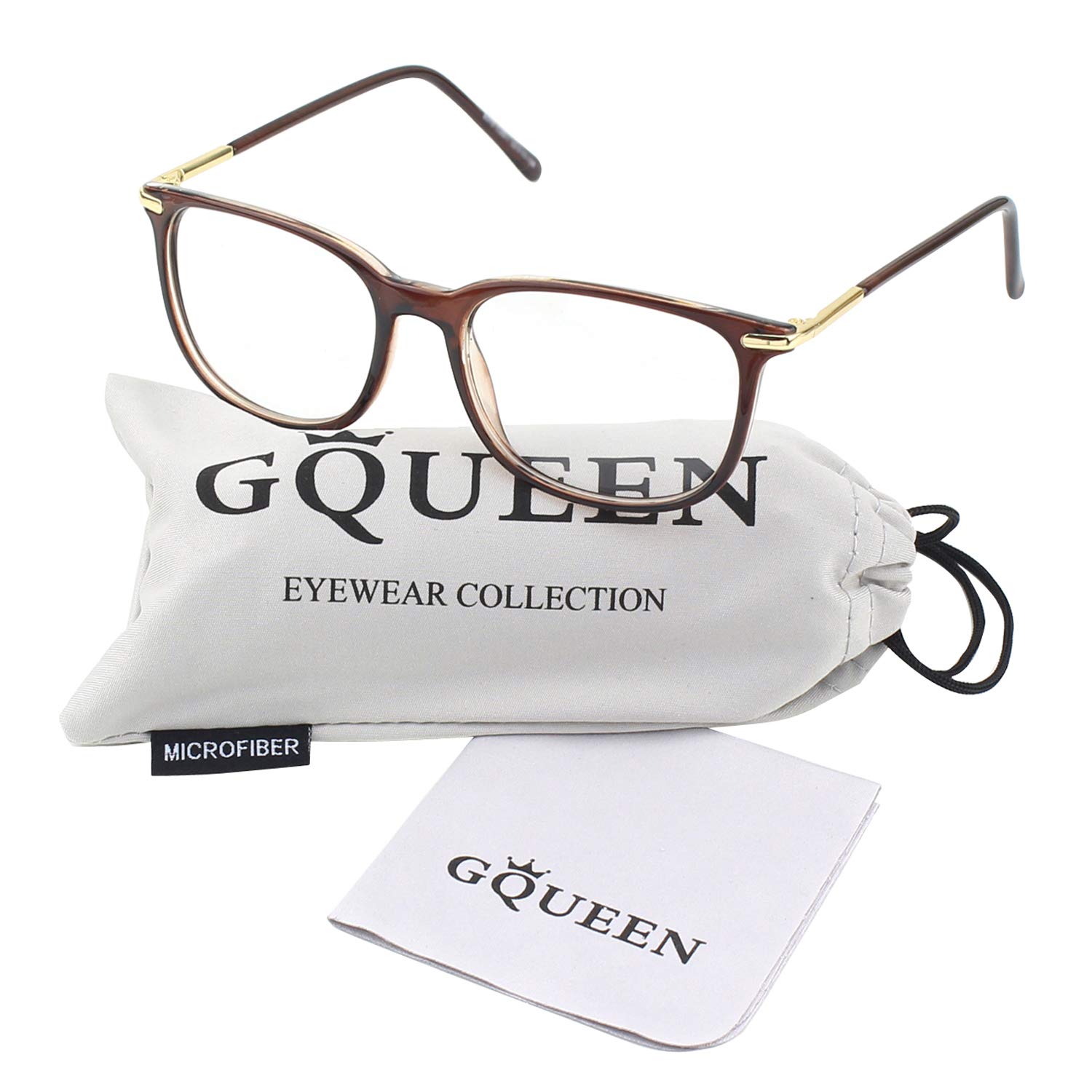 GQUEEN Fashion Non-Prescription Clear Lens Glasses - Nerd Style Plain Frames for Women & Men (Model 201579) | Perfect for Reading, Cosplay, and Everyday Fashion Accessory