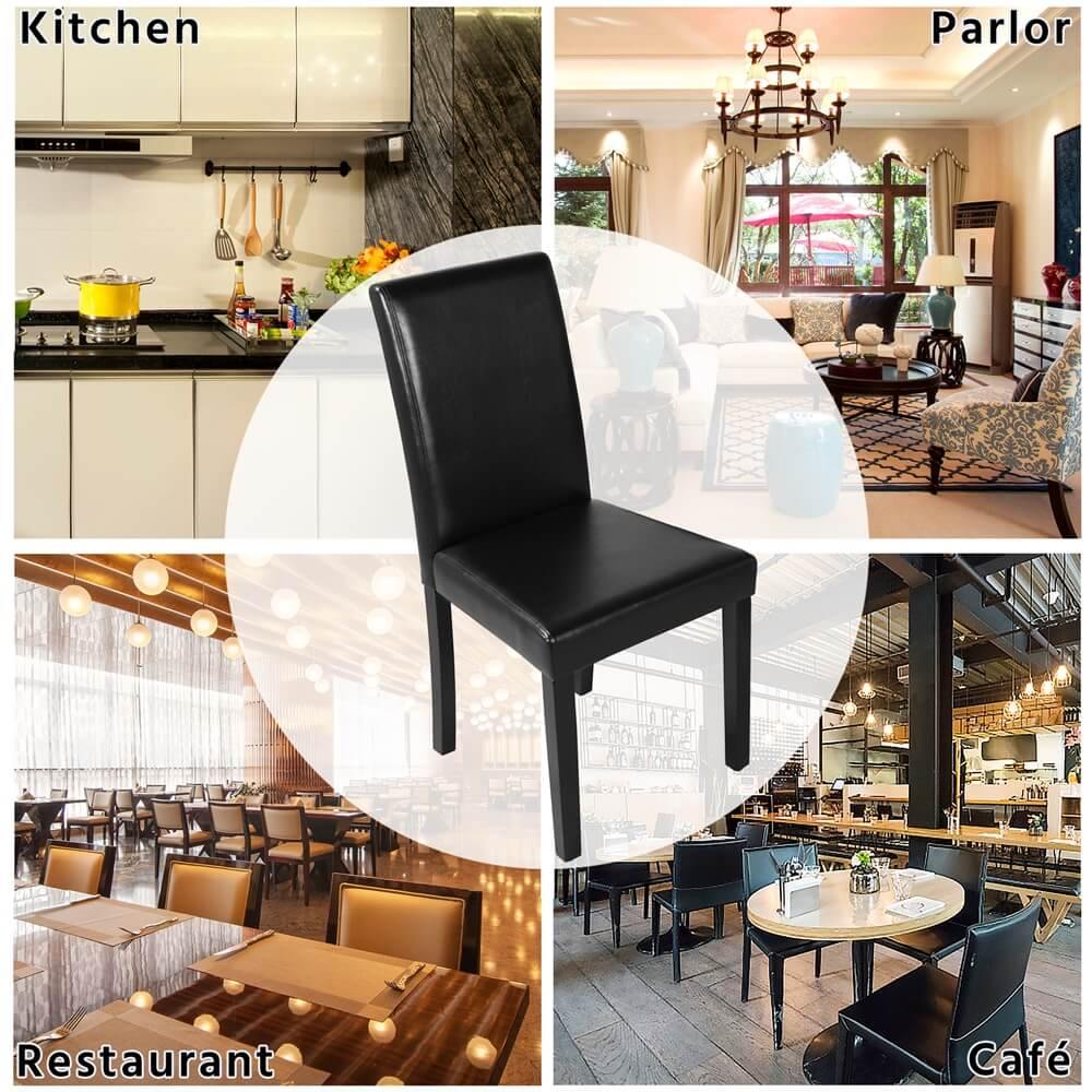 Yaheetech 4-Piece PU Cushion Dining Chairs Set - Modern Living Room & Kitchen Chairs with Comfortable Seat Cushions - Perfect for Dining Room, Kitchen, Breakfast Nook, and Small Space Decor