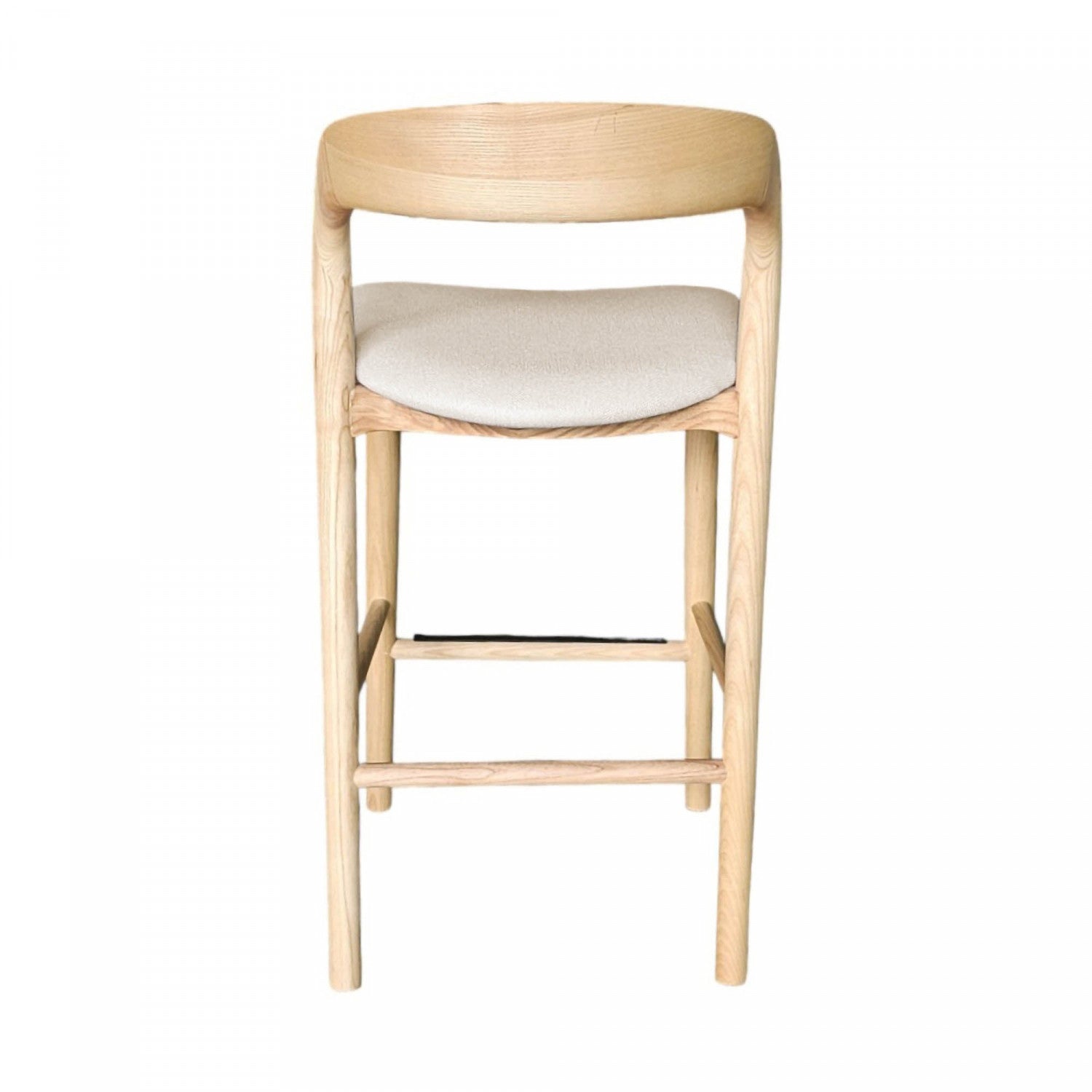Brivonne Natural Wood Counter Stool - Adjustable Height Bar Stool for Kitchen Island, Breakfast Nook & Home Decor - Modern Farmhouse Dining Furniture