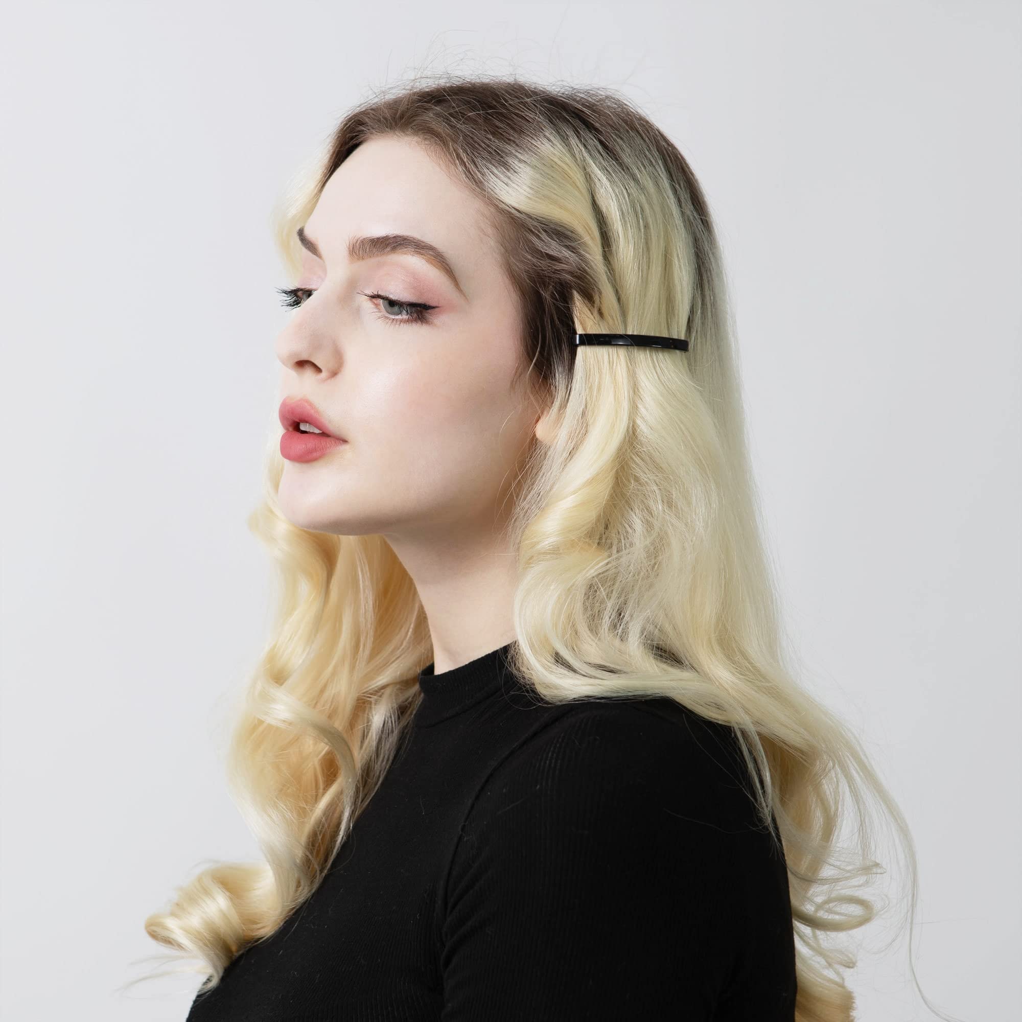 Small Plastic Hair Barrettes - 18 Pcs for Thin to Medium Hair | Half Updos & Ponytails