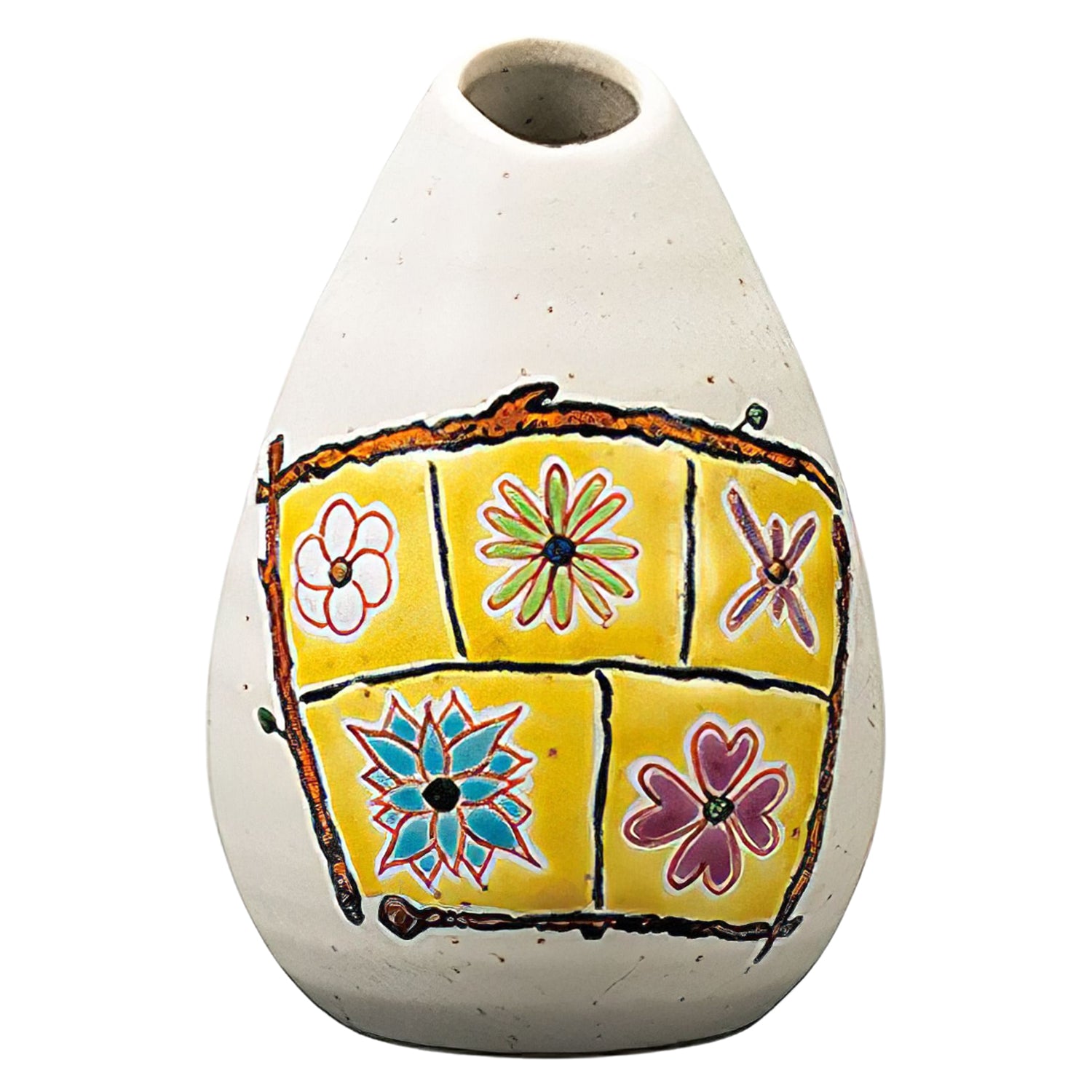 Authentic Japanese Kutani Ware Porcelain Vase - Handcrafted Single Flower Vase for Home Decor | Perfect for Living Room, Office & Wedding Centerpieces