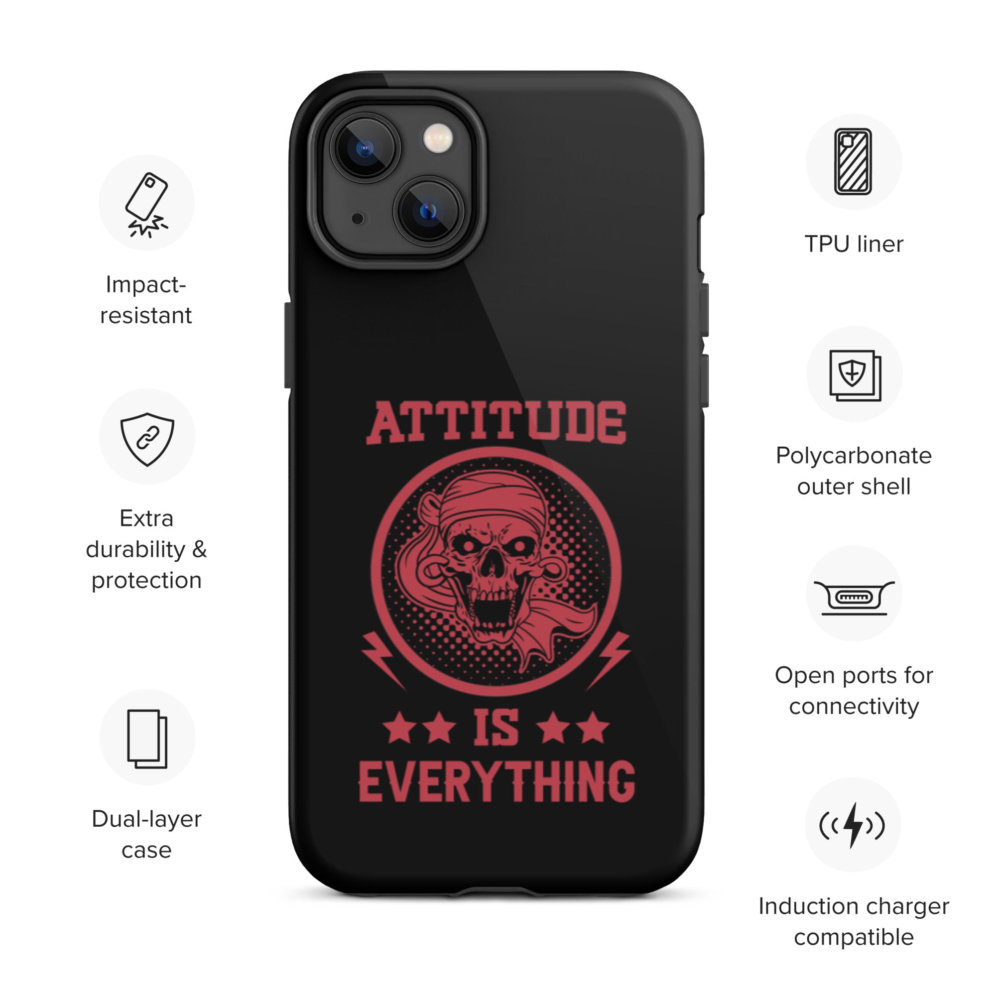 Attitude Is Everything - Durable & Shockproof iPhone Case for Protection - Perfect for Outdoor, Travel & Daily Use