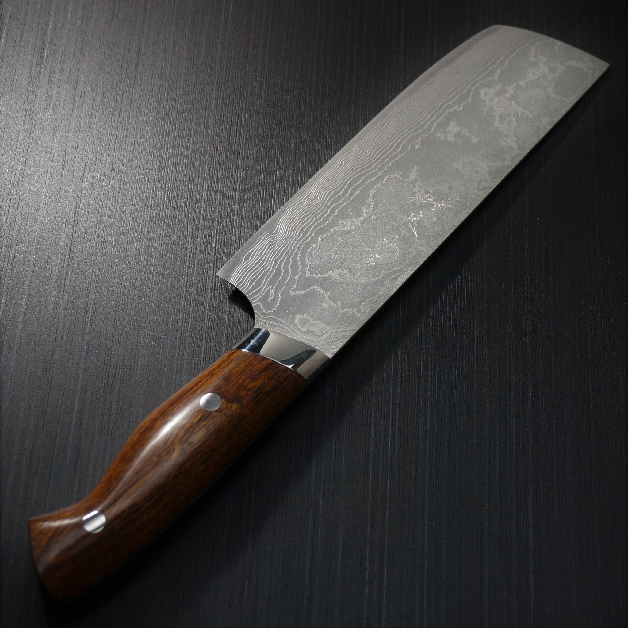 Premium Yuta Katayama Super Gold 2 Damascus Suminagashi Nakiri Knife 160mm - Japanese Ironwood Handle - Professional Chef Knife for Slicing Vegetables, Fruits & Herbs - Perfect for Home Cooks & Sushi Chefs