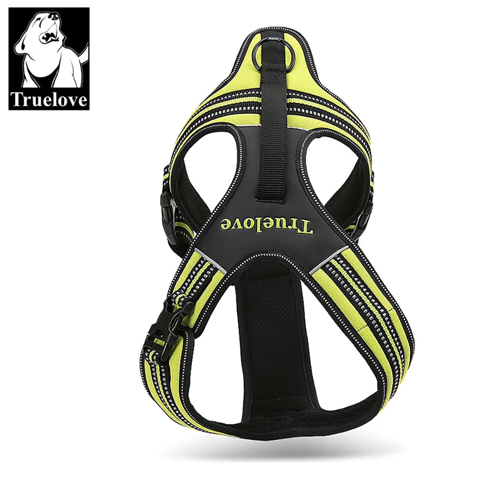 Truelove Reflective No-Pull Dog Harness with Handle - Soft Padded Pet Vest for Large Breeds - Durable Oxford Outer Layer (TLH5551) - Perfect for Night Walks, Jogging & Outdoor Adventures