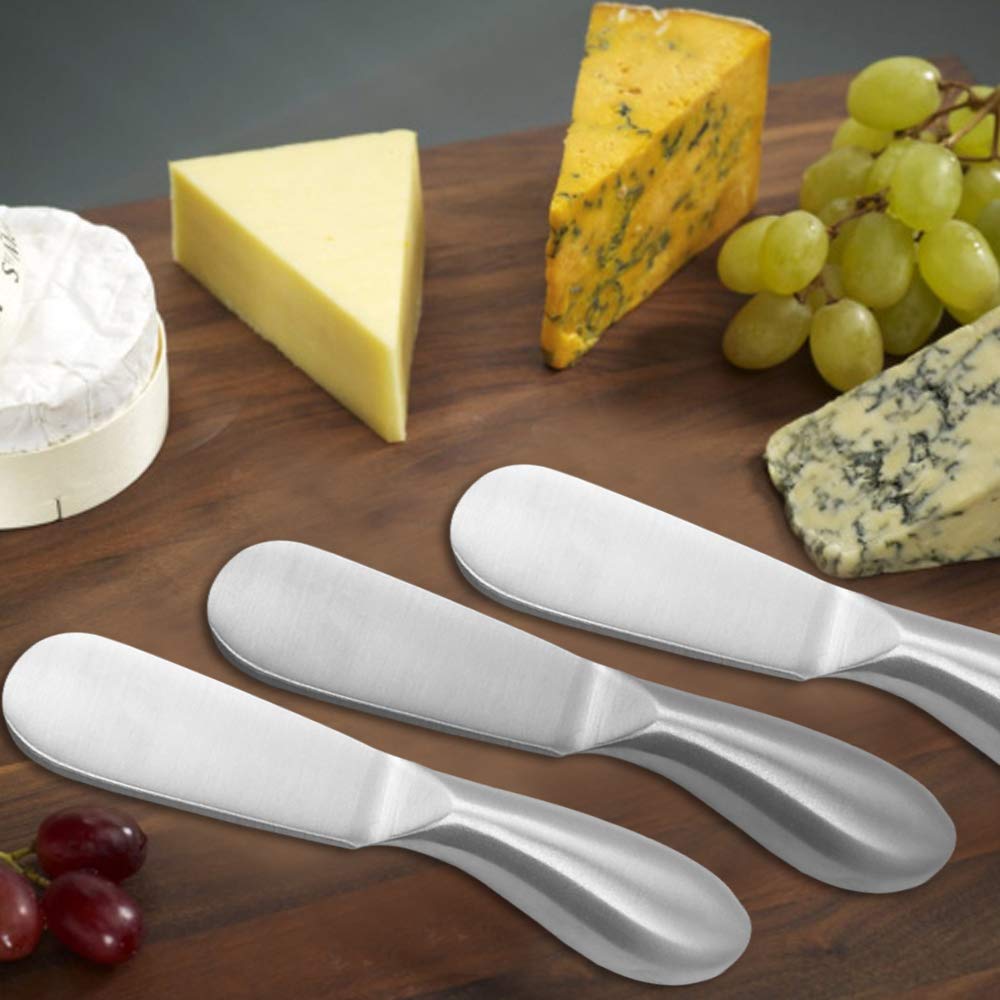SourceTon 4-Piece Stainless Steel Cheese Spreader Set - Multipurpose Butter & Cheese Knives for Charcuterie Boards, Wine Parties & Gourmet Dining