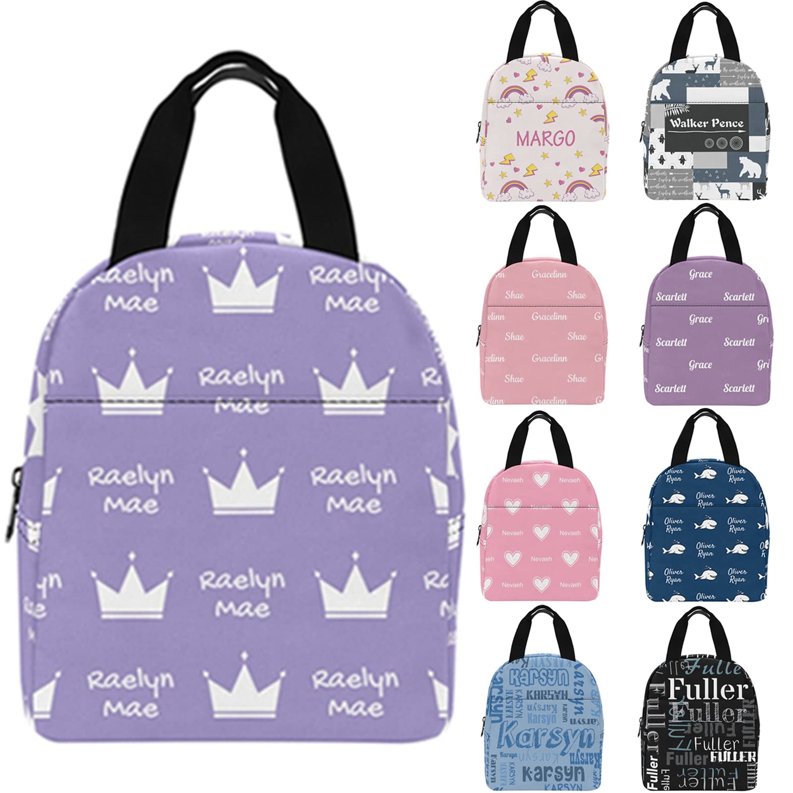 Custom Insulated Lunch Box for Women & Men - Personalized Reusable Thermal Lunch Bag with Pocket - Perfect for Work, School, Picnics & Outdoor Activities
