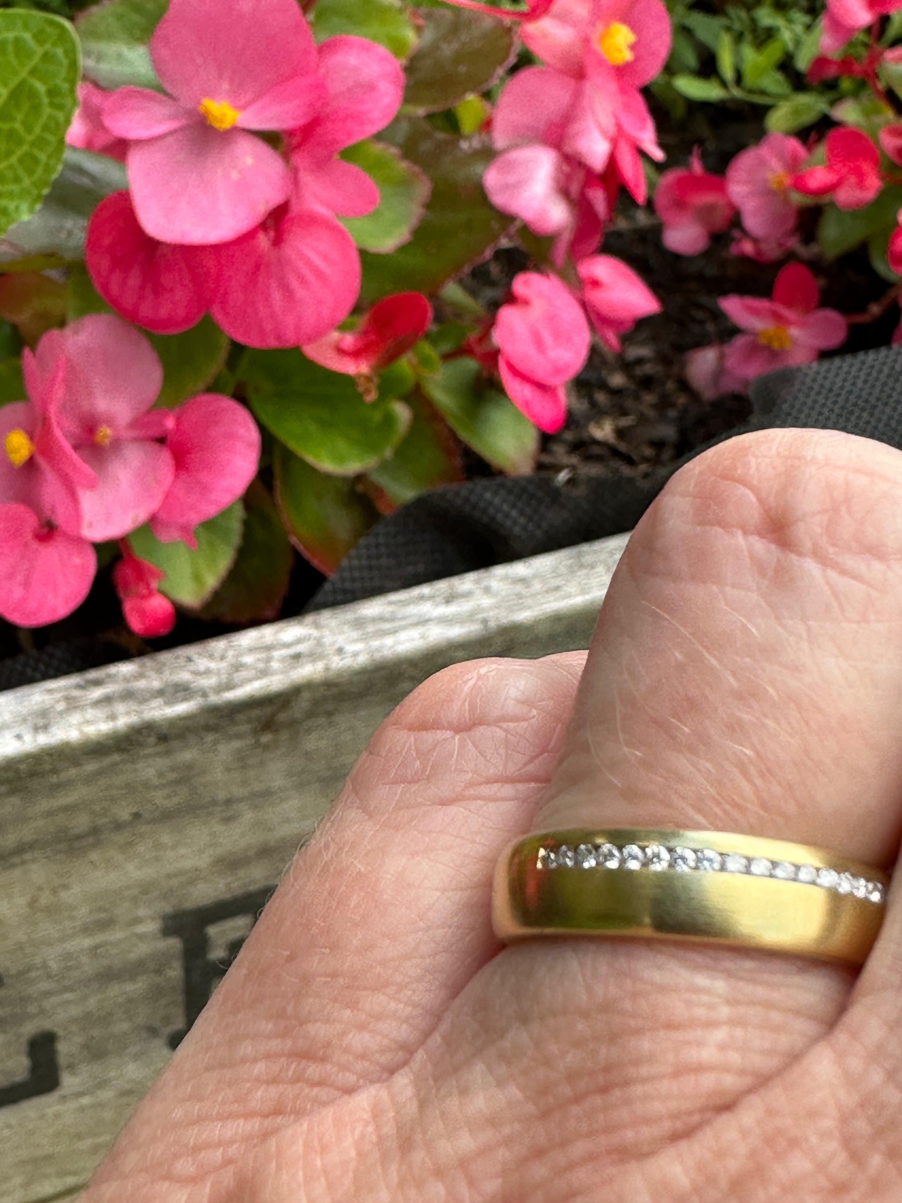 18ct Gold Diamond Band Ring for Women - Channel Set with Offset Design - Perfect for Weddings, Anniversaries & Special Occasions