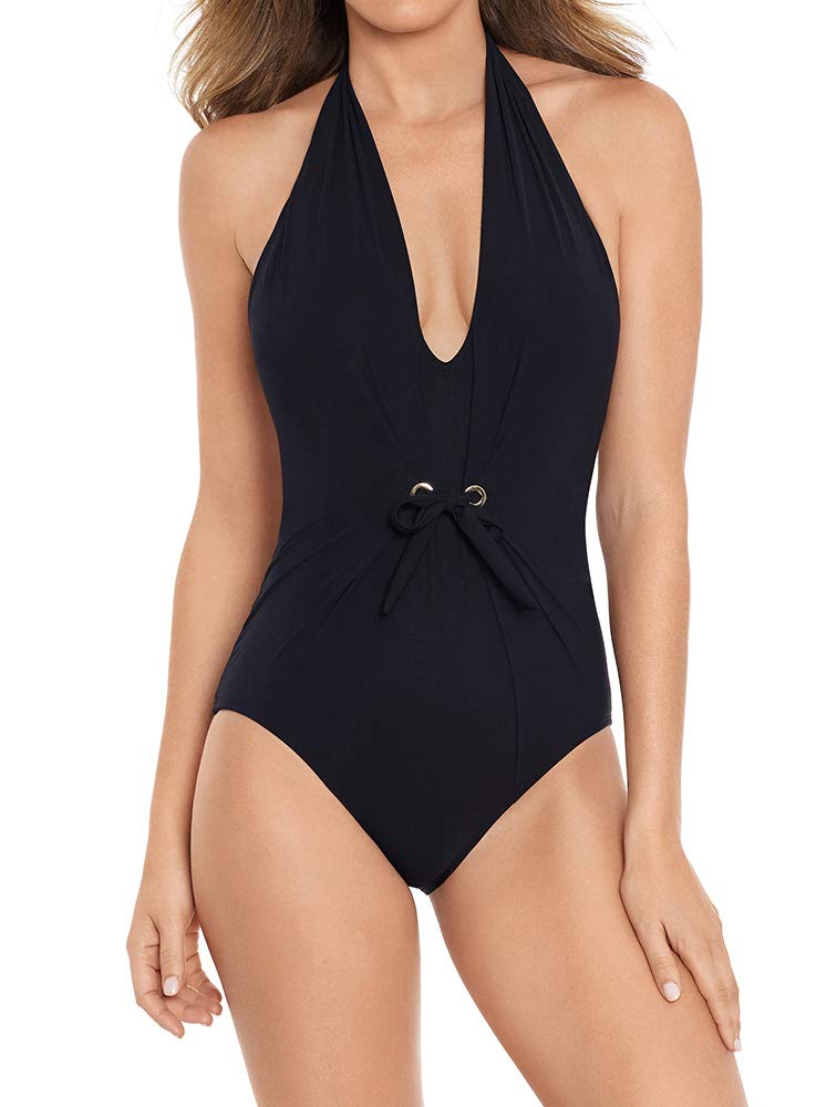 Women's Adjustable Halter One Piece Swimsuit with Soft Cup - Comfortable Bathing Suit for Swimming, Beach Vacation & Pool Party