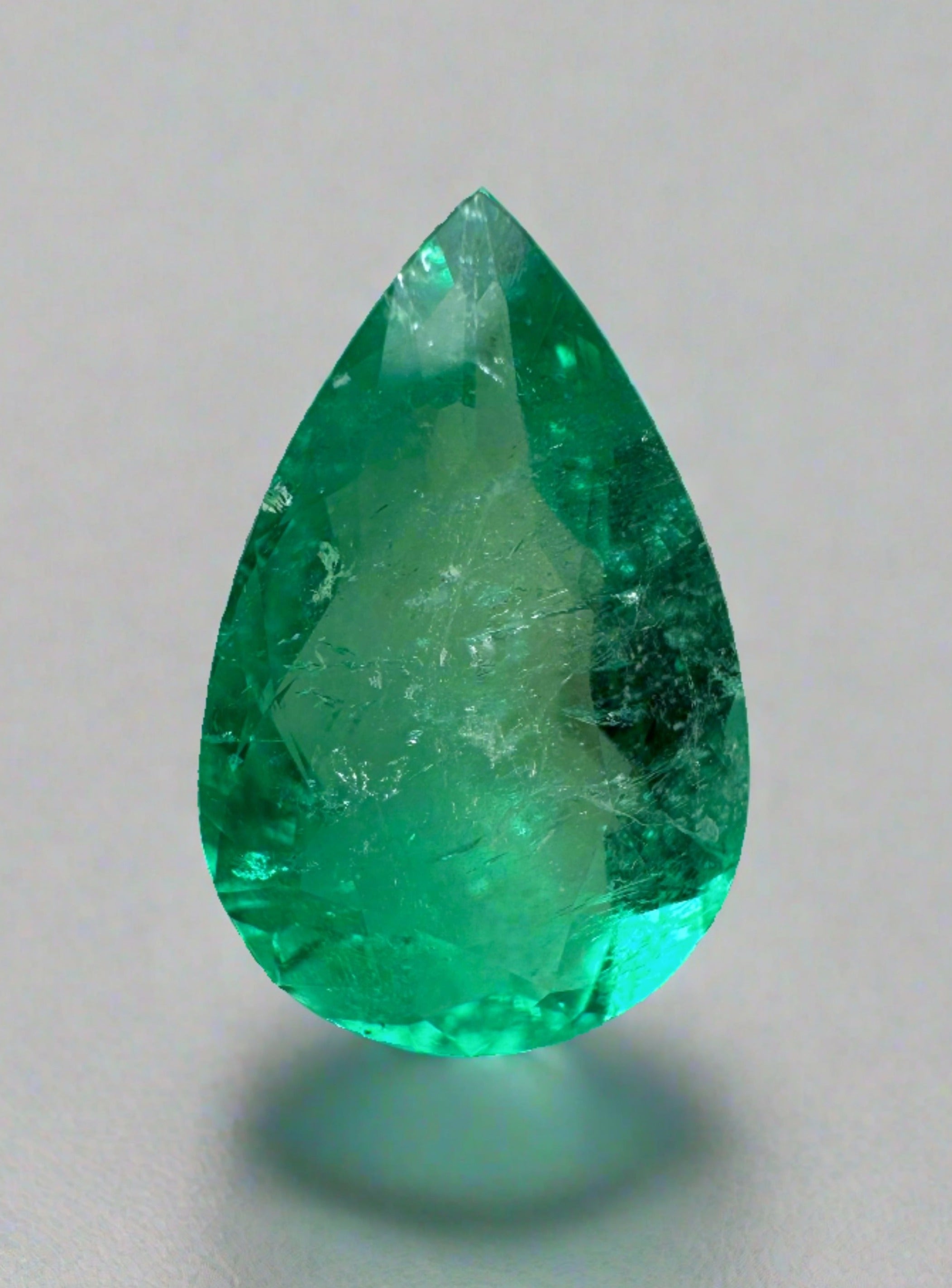 2.51 Carat 12.5x8mm Natural Colombian Emerald Pear Cut Loose Gemstone for Jewelry Making - Engagement Rings, Necklaces & Earrings
