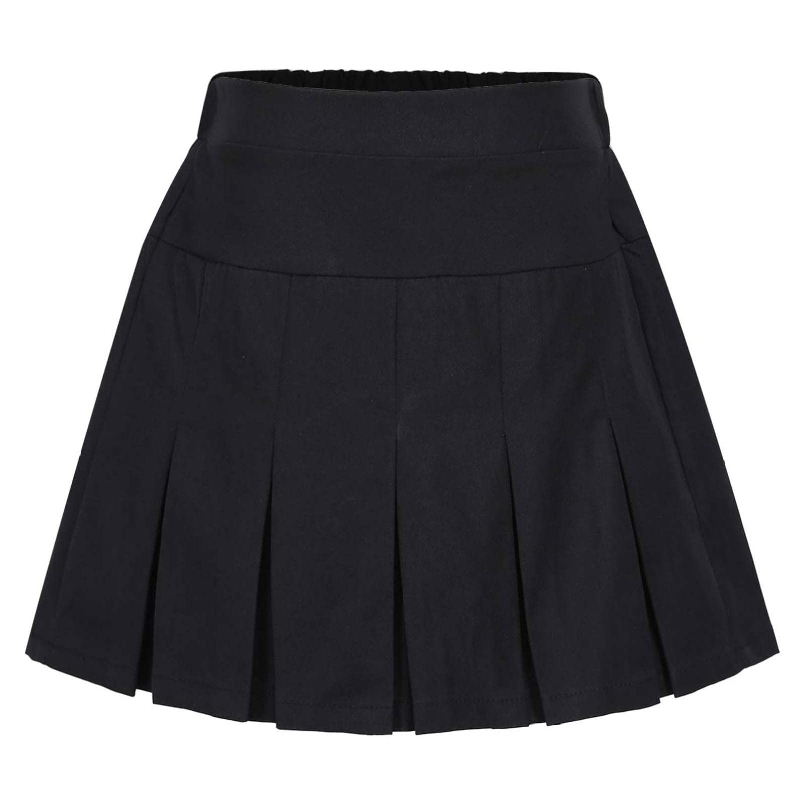School Girls Pleated Uniform Skirt Scooter Mini Skort with Hidden Shorts - Knee-Length Plaid Skirt for Teens & Kids - Perfect for School, Dance, and Casual Wear