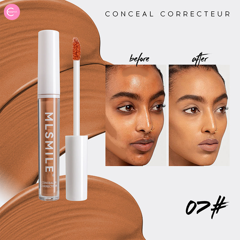 MLSMILE Concealer Corrector - Full Coverage Liquid Makeup for Dark Circles & Blemishes - Perfect for Everyday Wear & Special Occasions