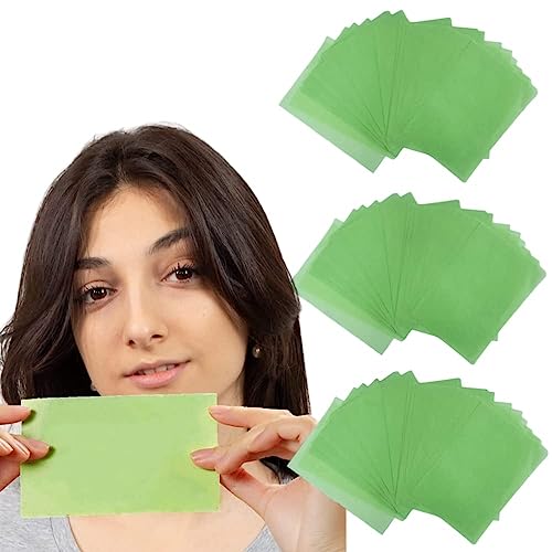 SHOPOGENIX 100pcs Bamboo Charcoal Oil Absorbing Sheets with Green Tea - Natural Face Blotting Paper for Oily Skin | On-the-Go Shine Control, Makeup Touch-Ups & Daily Skincare Routine