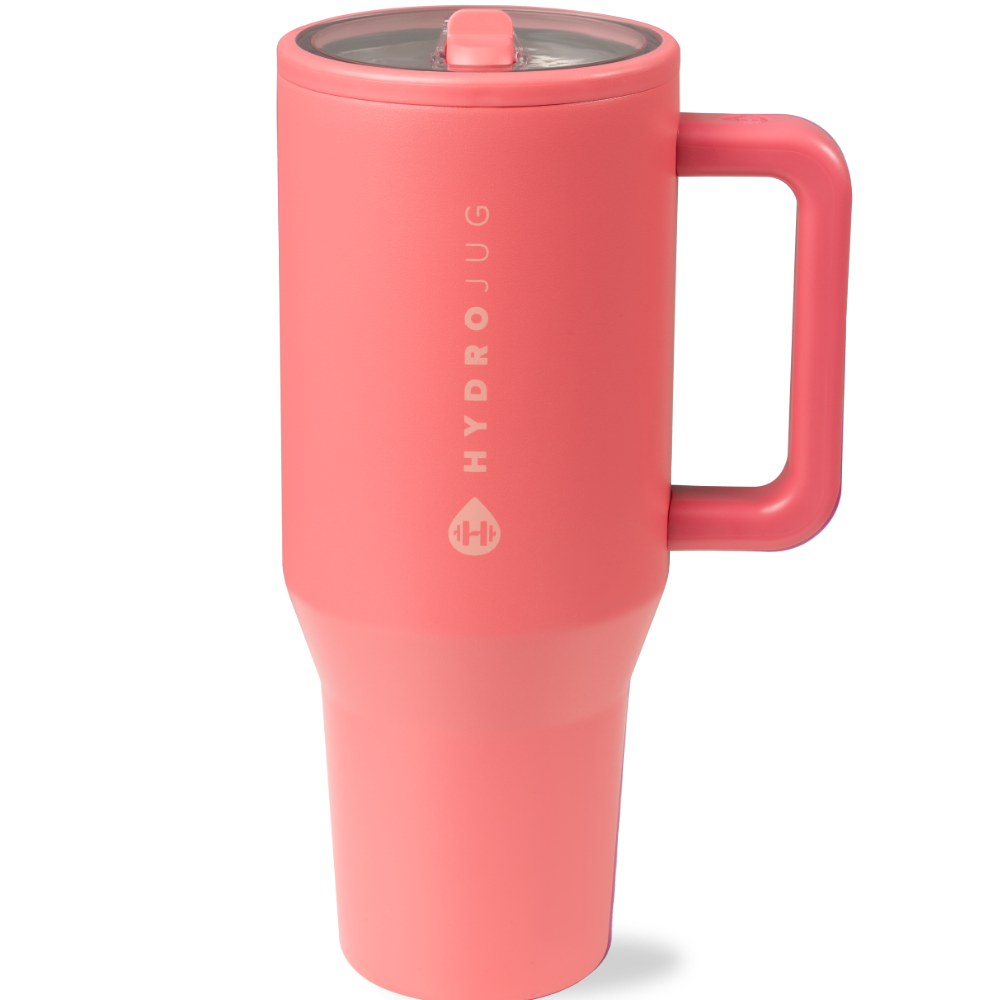 HydroJug 3L Large Water Bottle with Straw & Handle - Leakproof BPA-Free Salmon Color - Perfect for Gym, Hiking, and Outdoor Activities