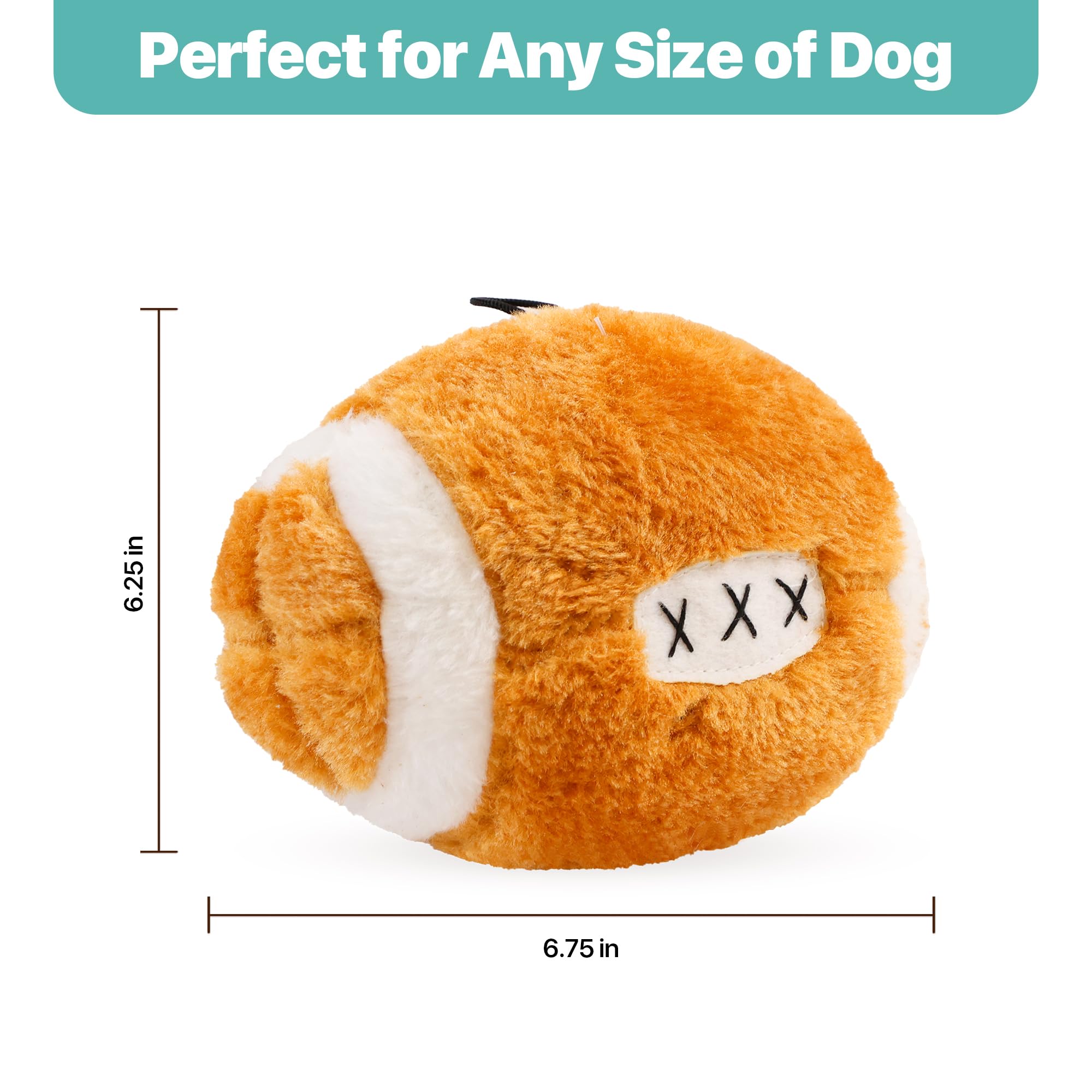 SPOT Plush Football Dog Toy with Squeaker - Soft Chew Toy for Small & Large Dogs - Interactive Fetch & Chase Play Toy (4.5 Inch) - Perfect for Indoor & Outdoor Playtime, Training & Bonding with Your Pet