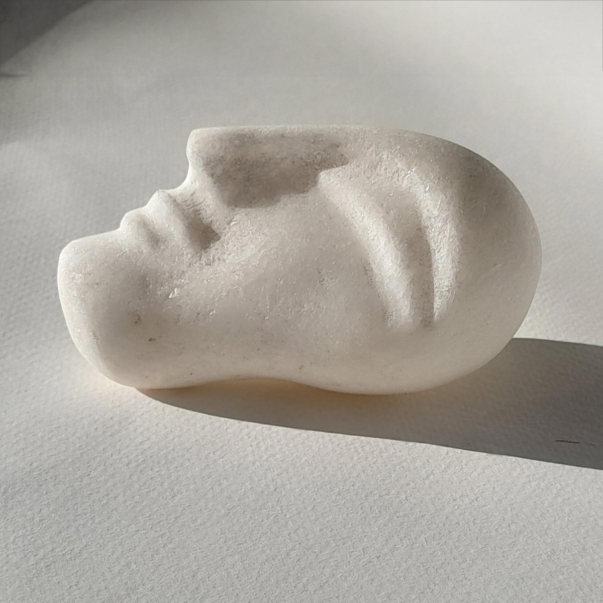 Testolina2 Alabaster Marble Sculpture - Handcrafted Art Piece for Home Decor, Office & Garden | Perfect Gift for Art Lovers