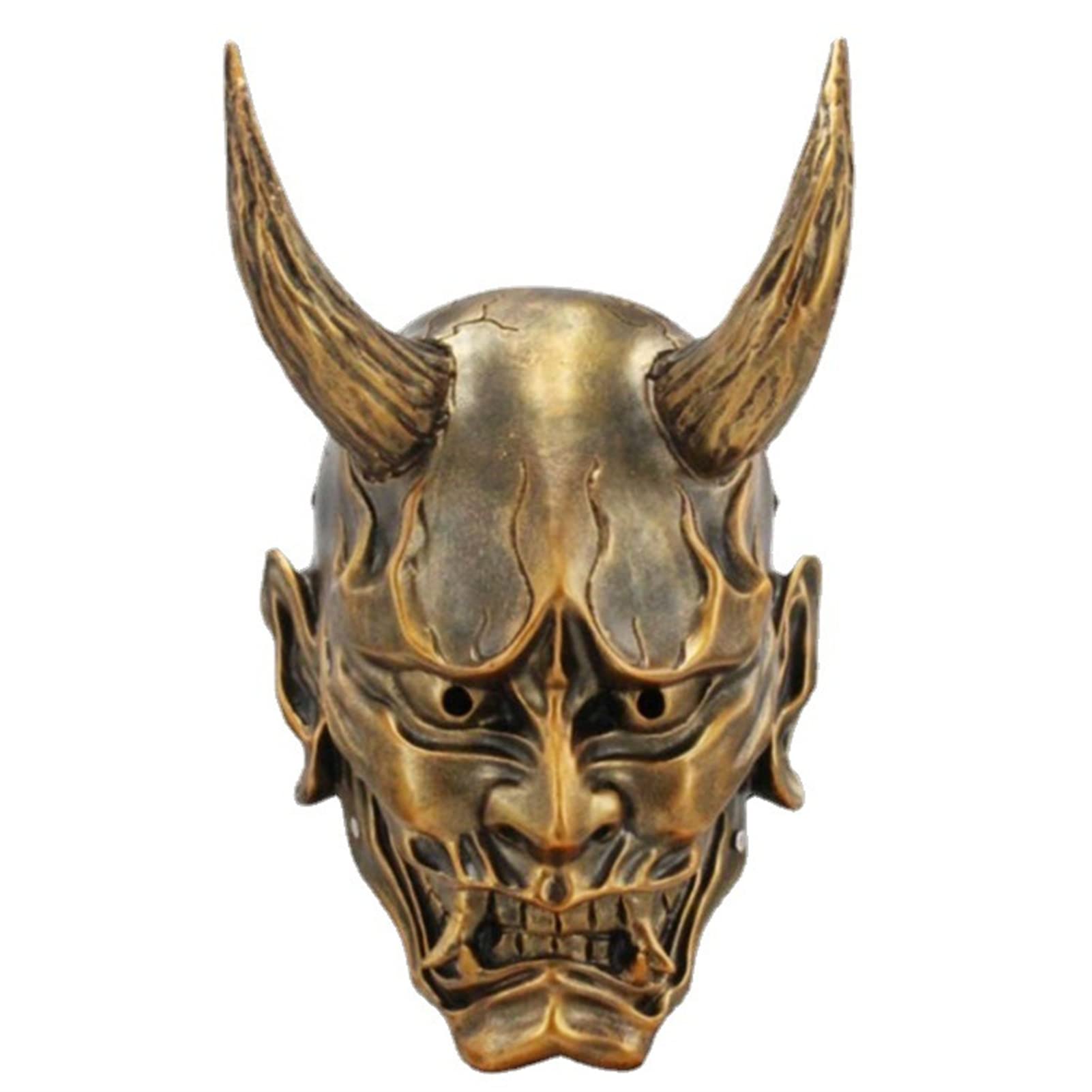 Japanese Samurai Ghost Mask - Handmade Resin Cosplay Mask for Halloween, Anime Conventions & Theatrical Performances | Authentic Prajna Design