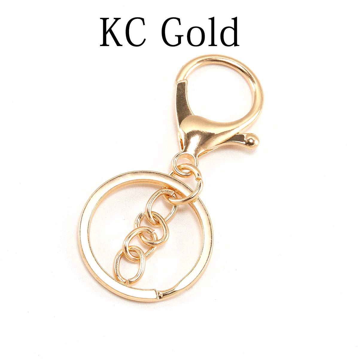 6 Colors 30mm Keychain Ring with 70mm Lobster Clasp - 5pcs Bulk Pack (Gold Plated) - Jewelry Making Supplies & DIY Keychain Accessories for Home, Office, Travel Organization