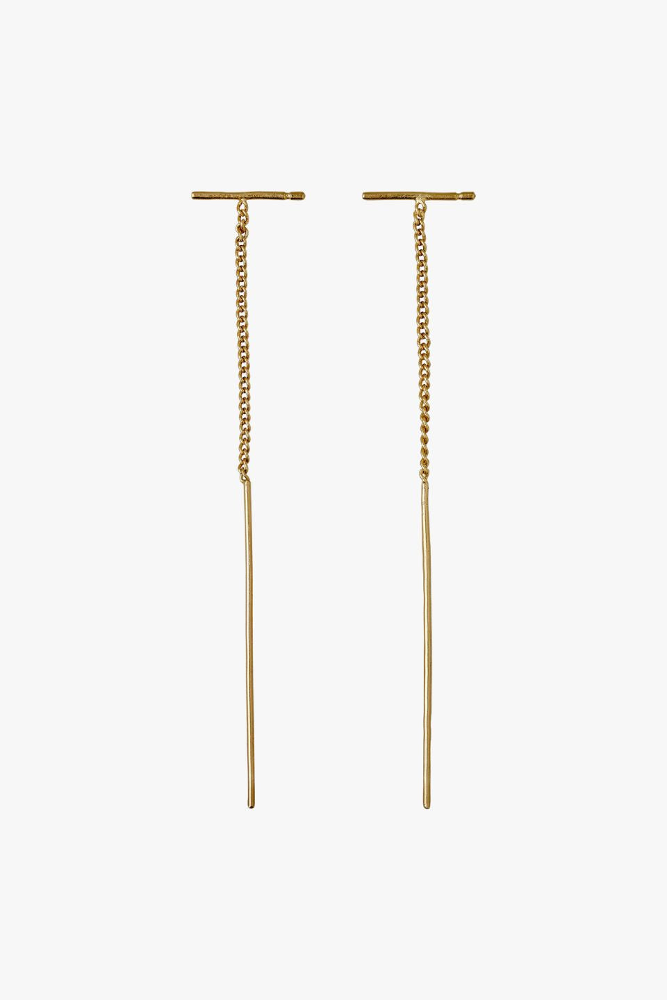 Brielle Small Bar Thread Earrings - Minimalist Dainty Gold Hoop Earrings for Women, Everyday Wear & Special Occasions
